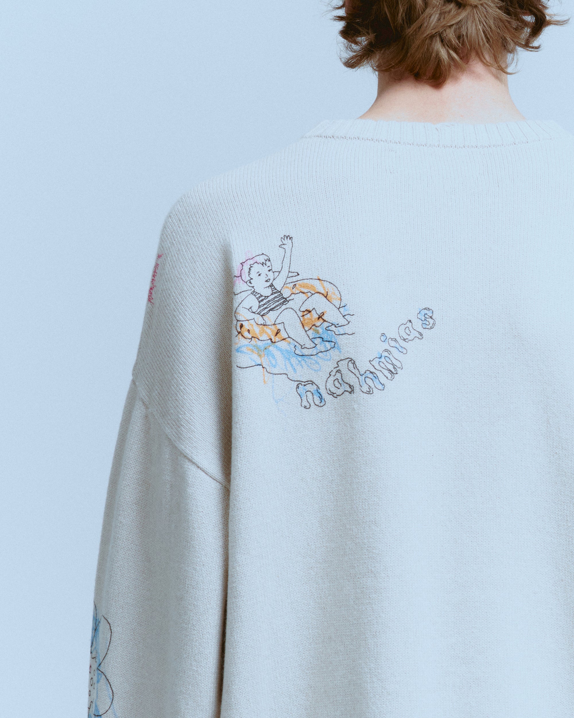 SCRIBBLE COTTON BLEND SWEATER