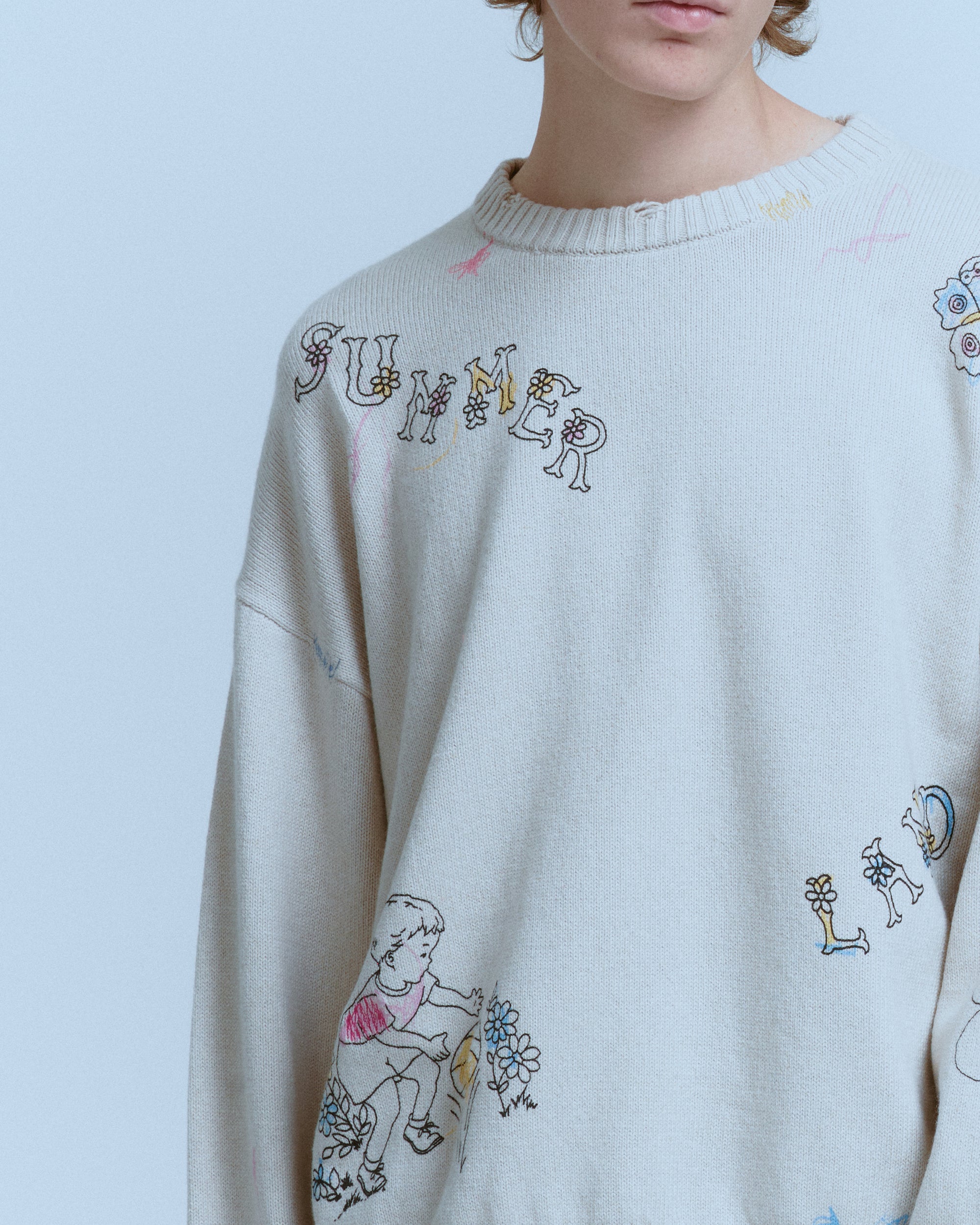 SCRIBBLE COTTON BLEND SWEATER