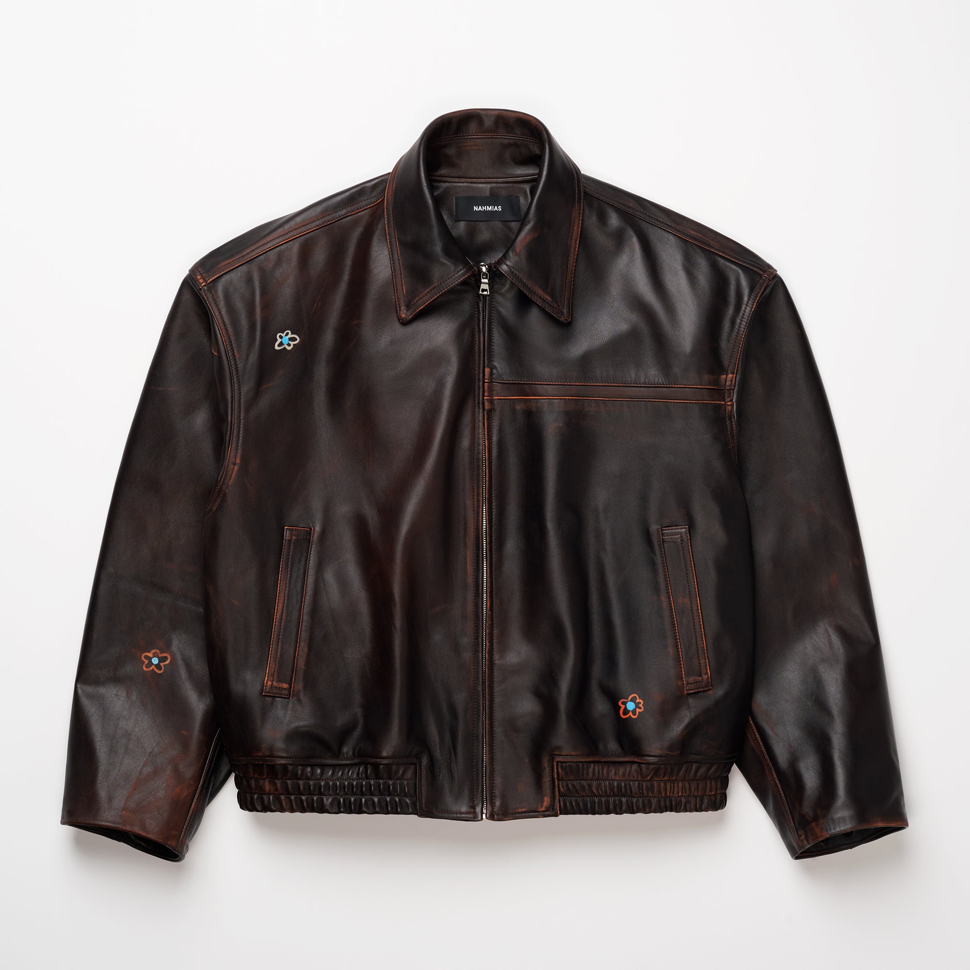NAHMIAS PAINTED OVERSIZED LEATHER BOMBER