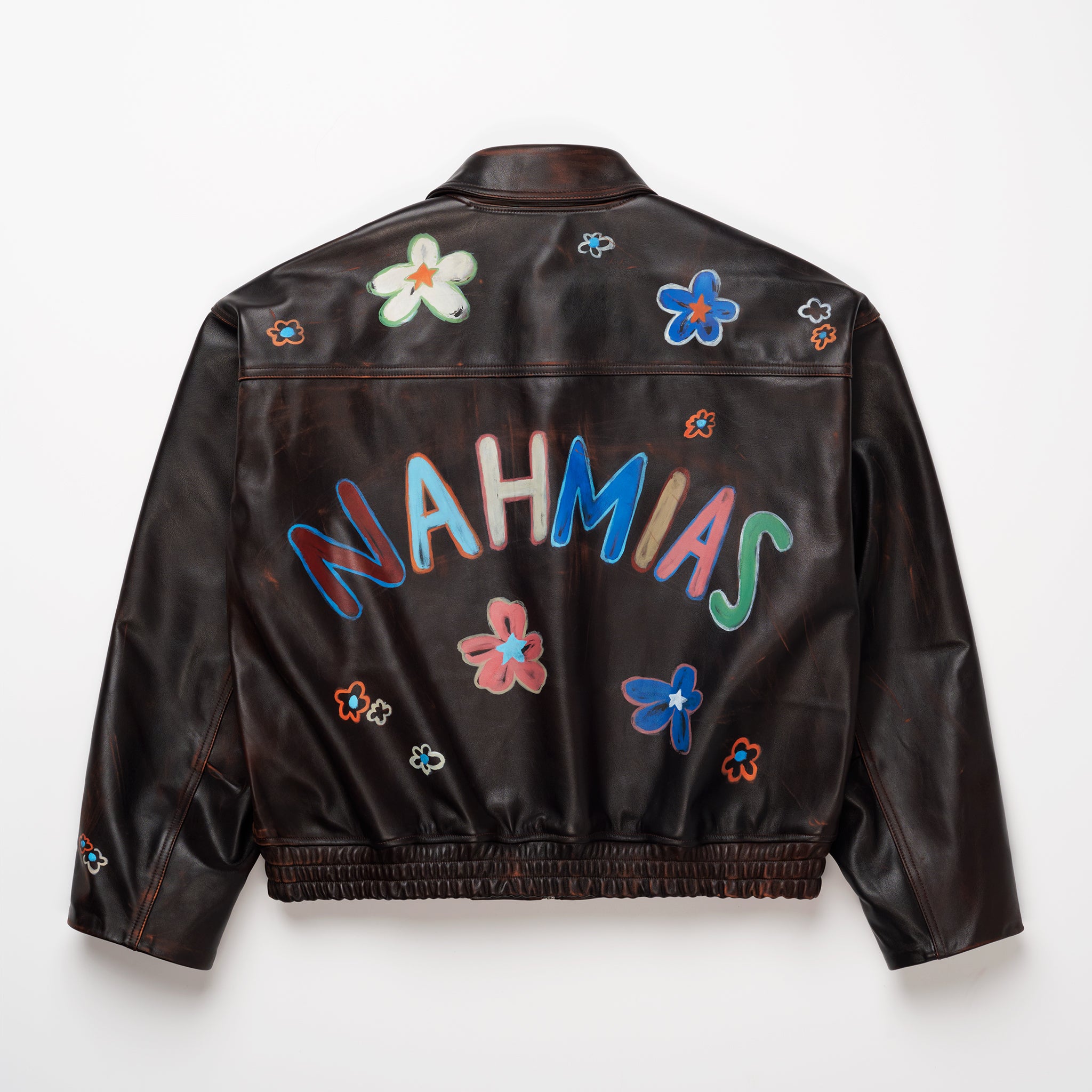 NAHMIAS PAINTED OVERSIZED LEATHER BOMBER