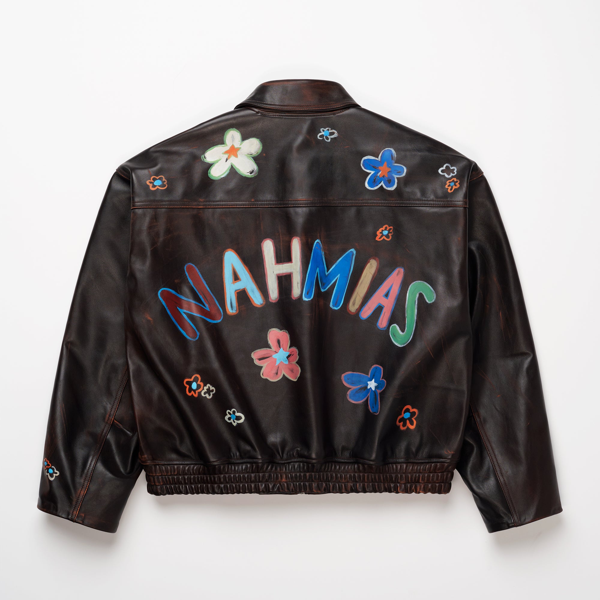 NAHMIAS PAINTED OVERSIZED LEATHER BOMBER