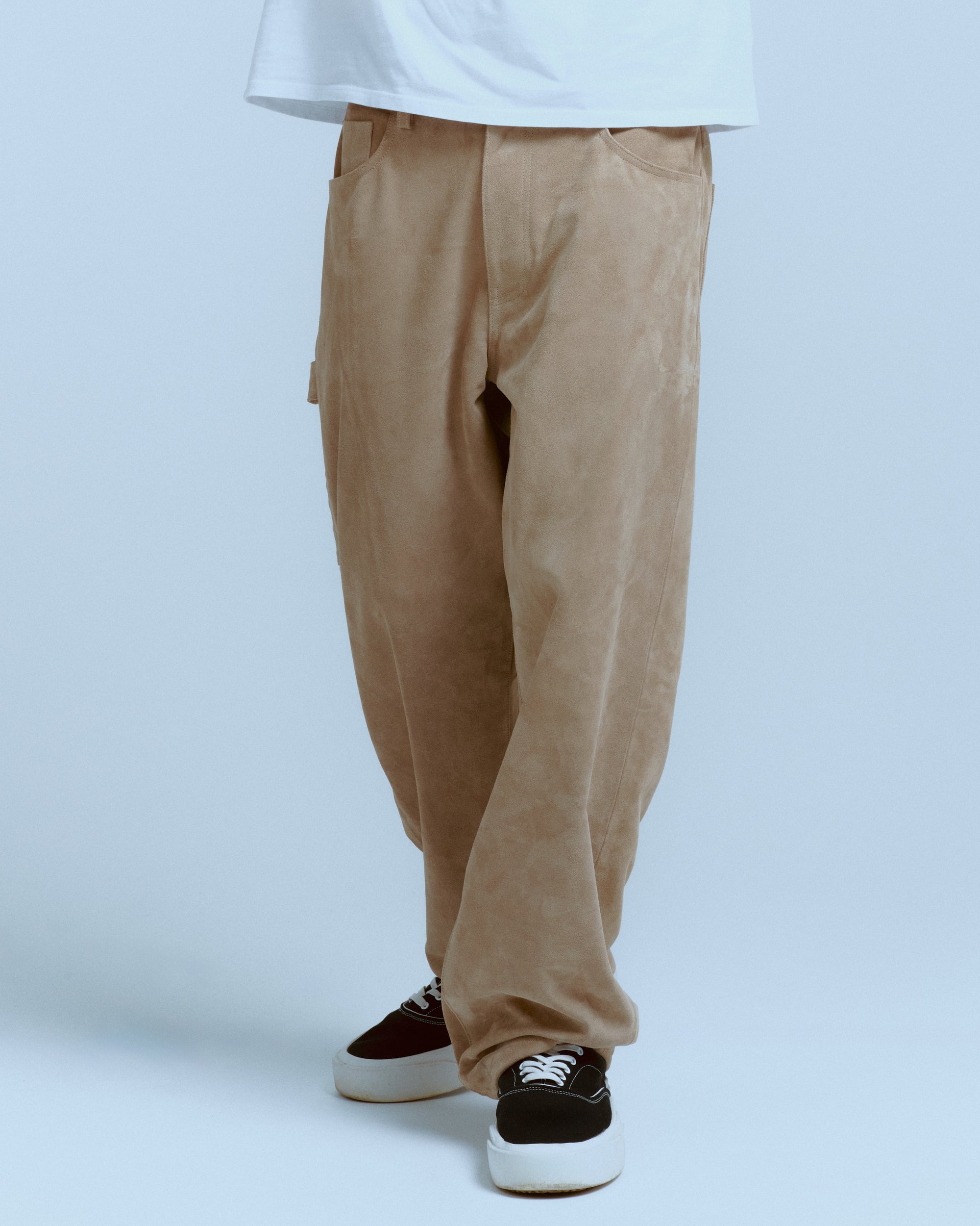 SUEDE BAGGY CARPENTER PANT