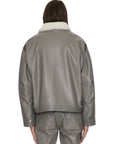 Leather Carpenter Jacket with Shearling