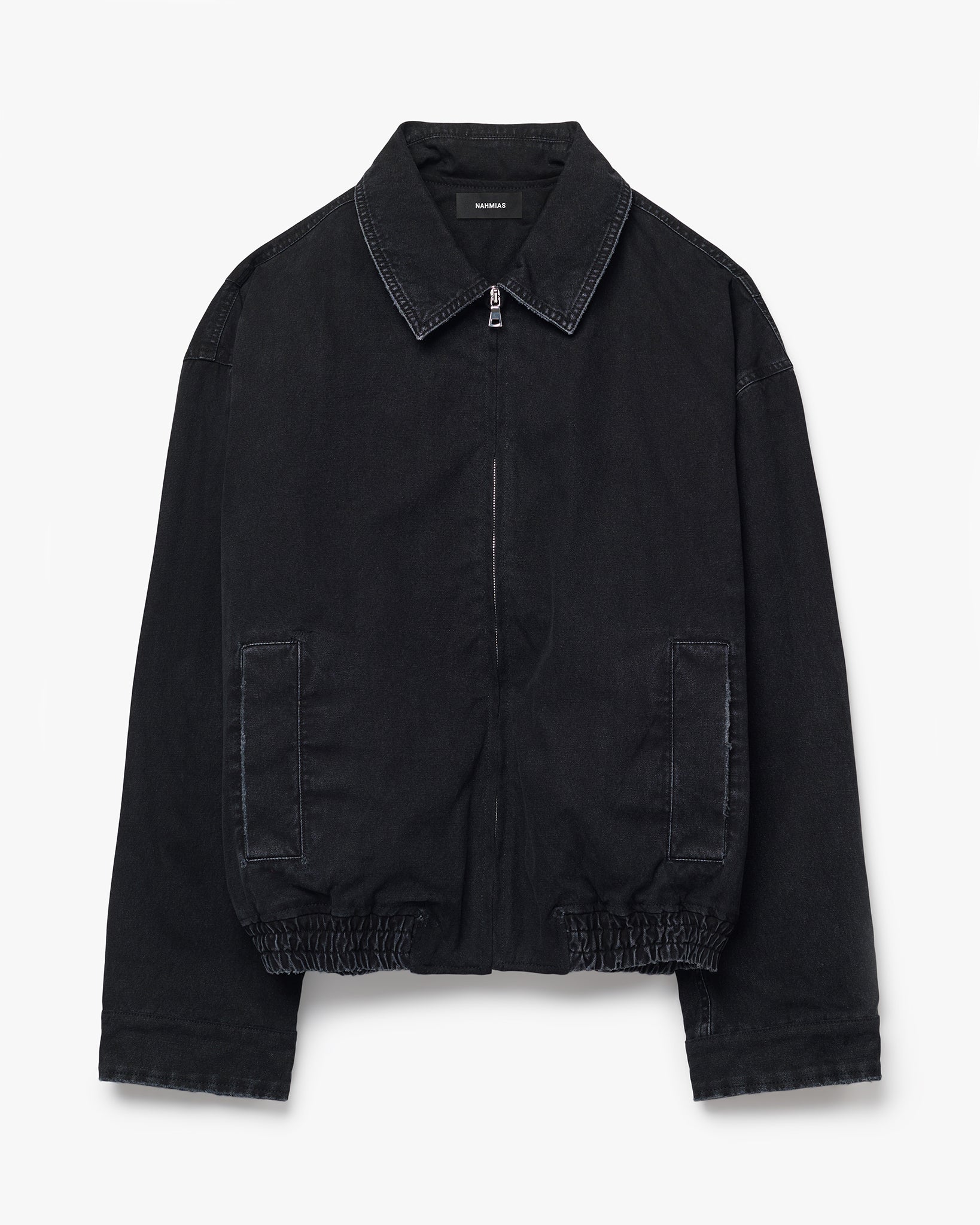 GARMENT WASHED ZIP UP JACKET