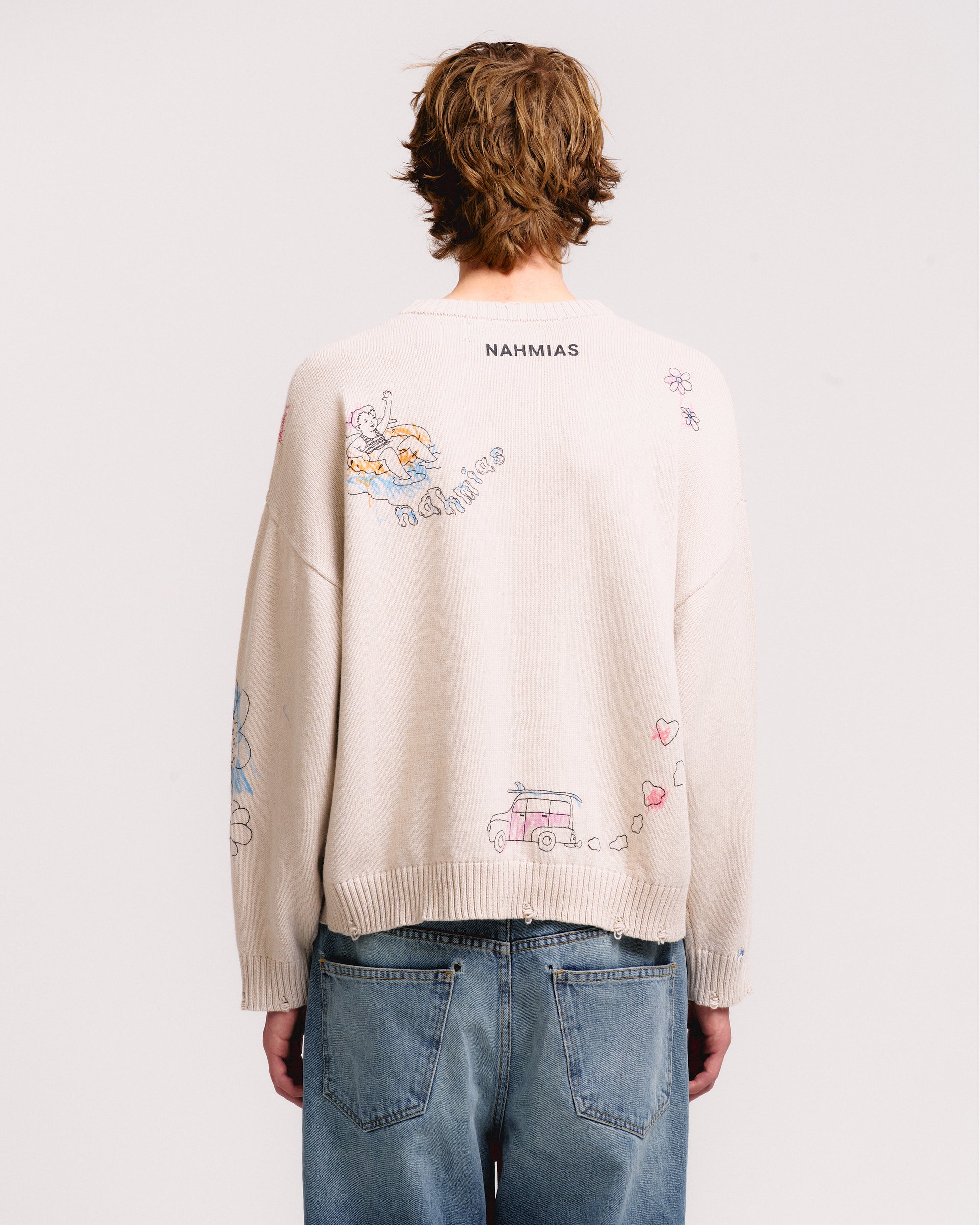 SCRIBBLE COTTON BLEND SWEATER