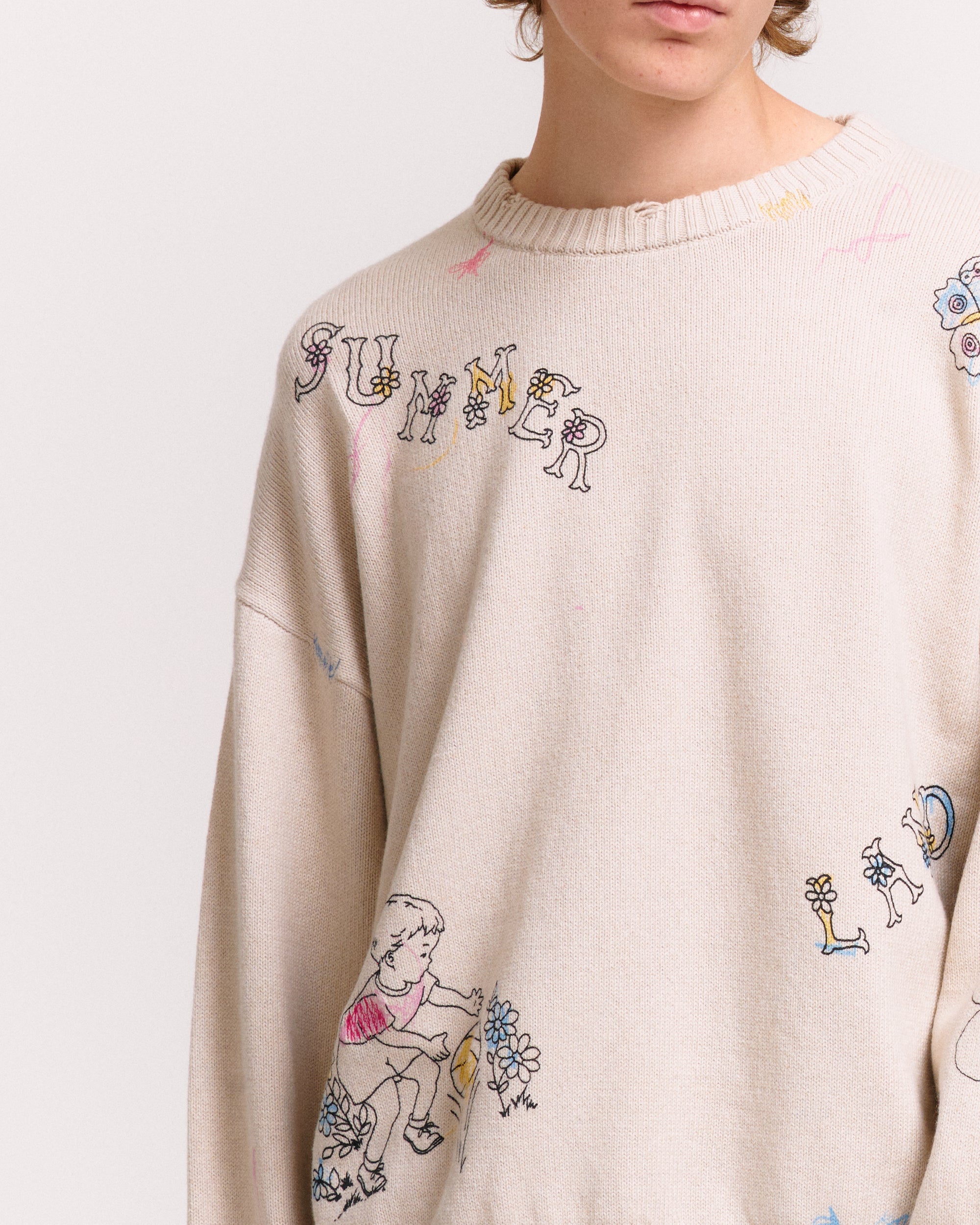 SCRIBBLE COTTON BLEND SWEATER