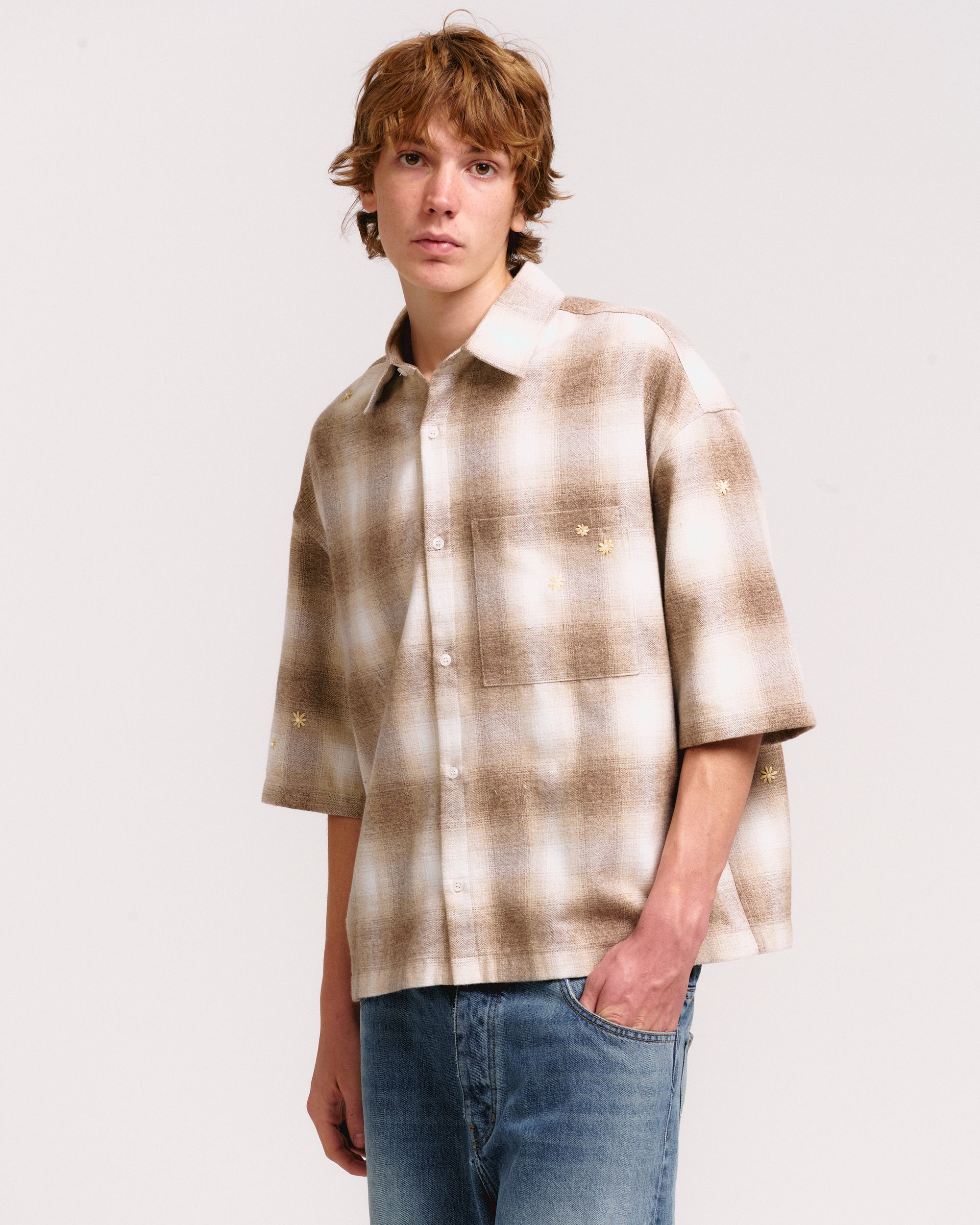 FLANNEL SS BUTTON UP
