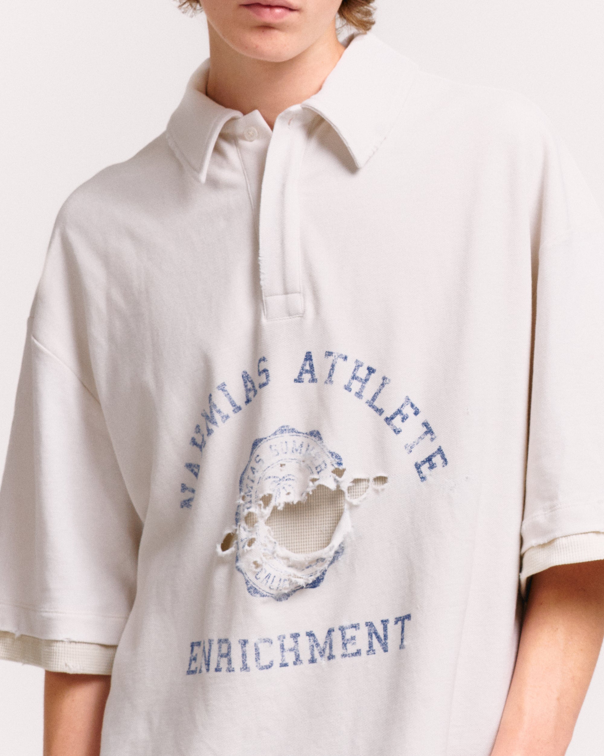 DESTROYED SHORT SLEEVE POLO