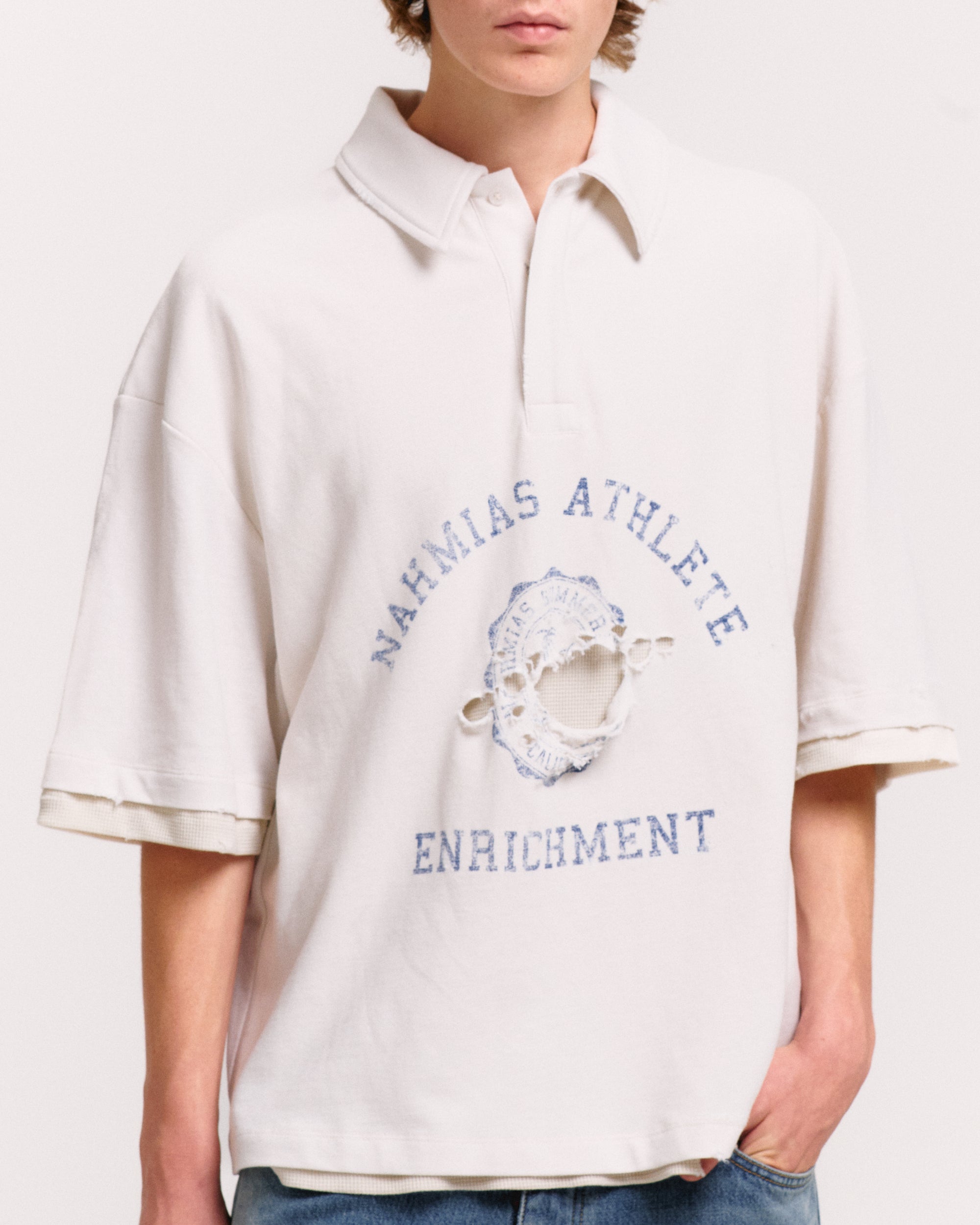 DESTROYED SHORT SLEEVE POLO