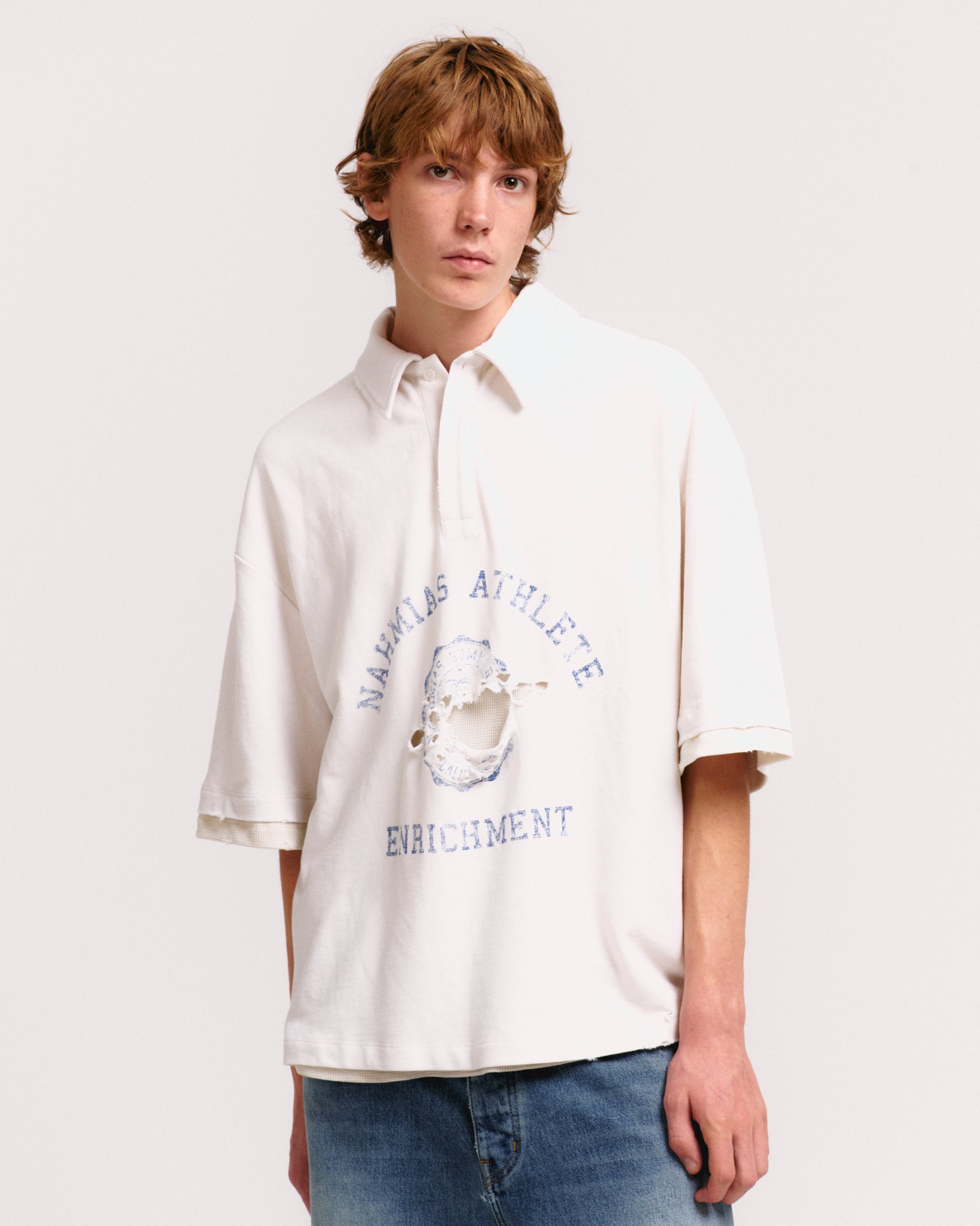 DESTROYED SHORT SLEEVE POLO