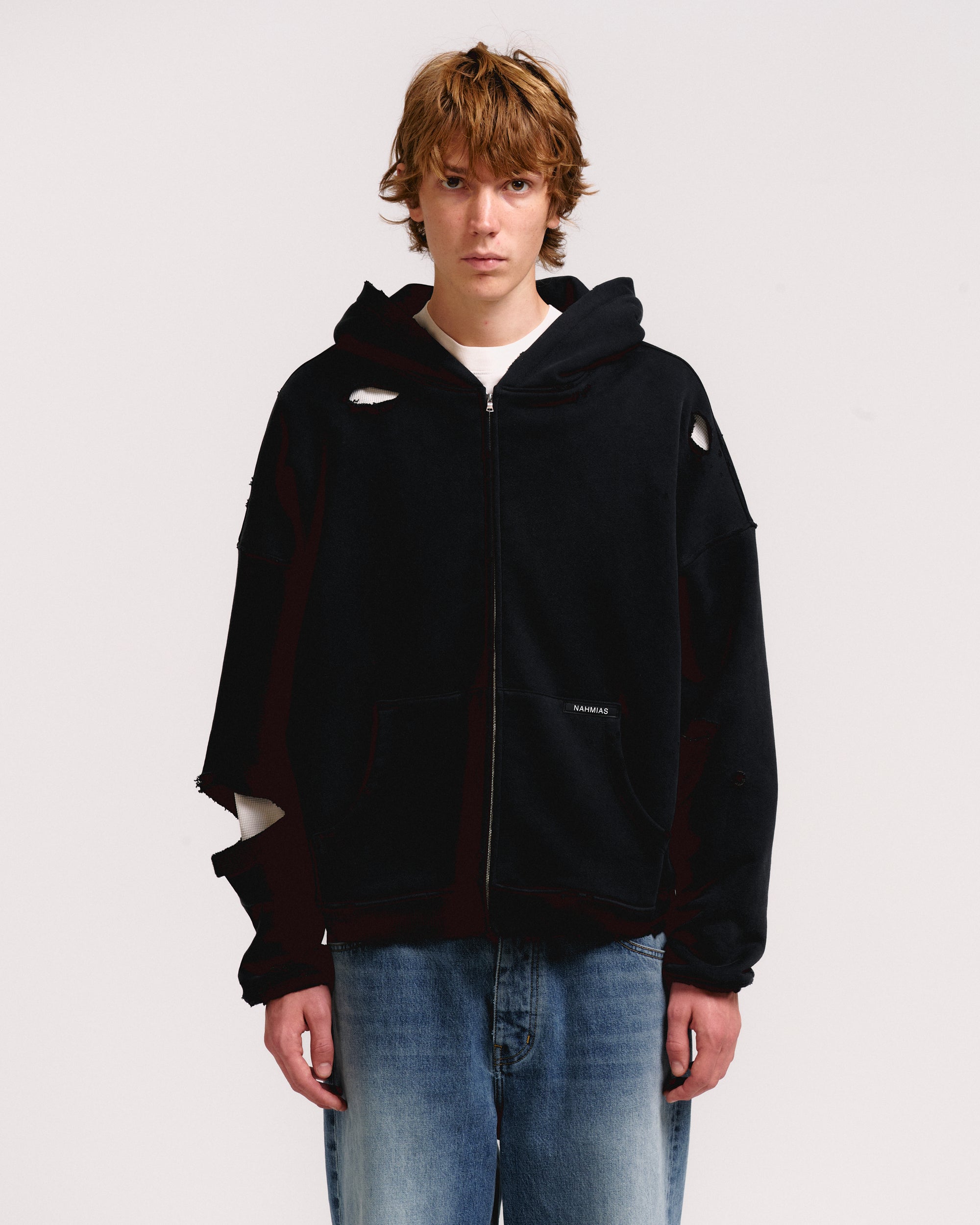 THERMAL LINED REPAIRED ZIP HOODIE