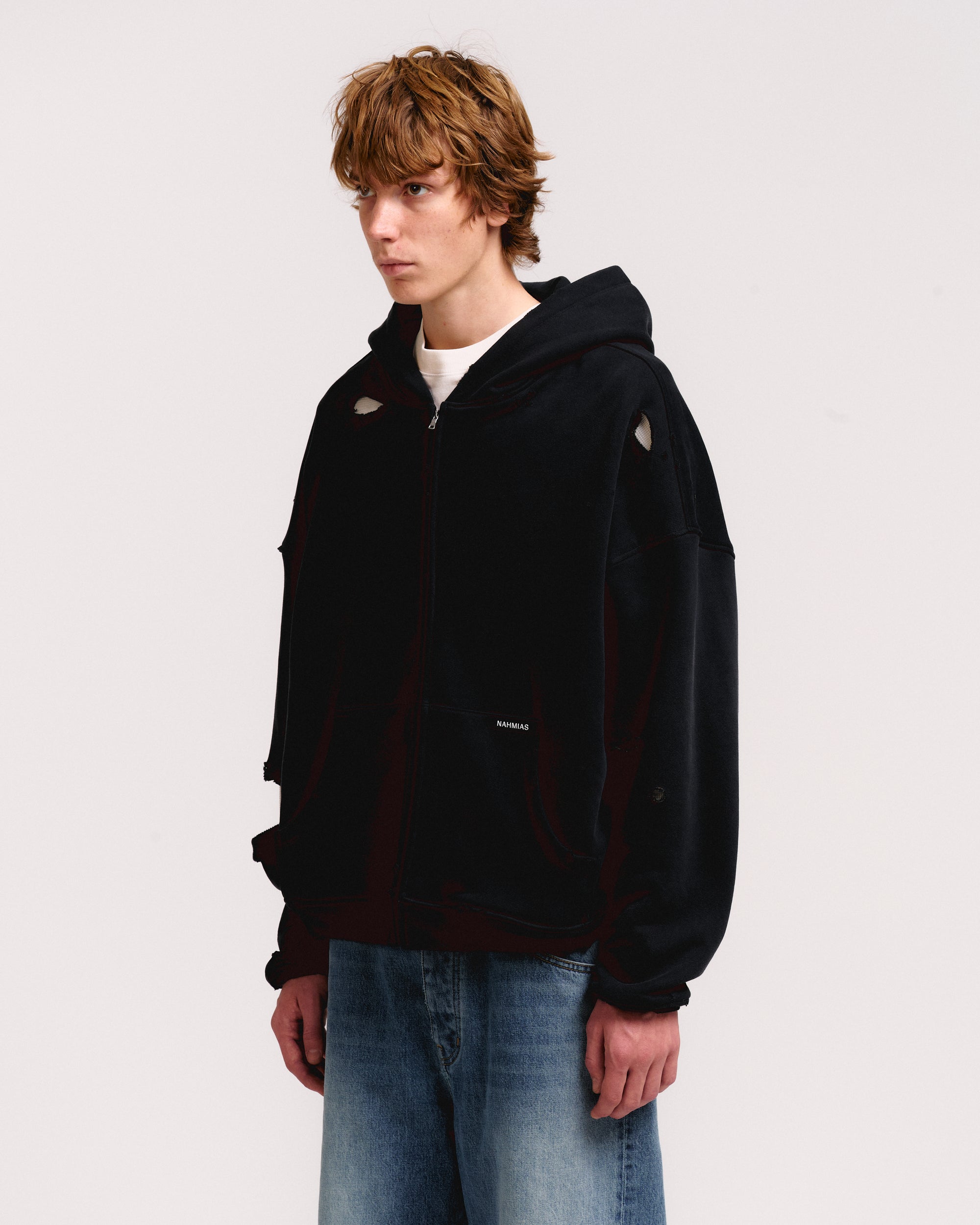 THERMAL LINED REPAIRED ZIP HOODIE