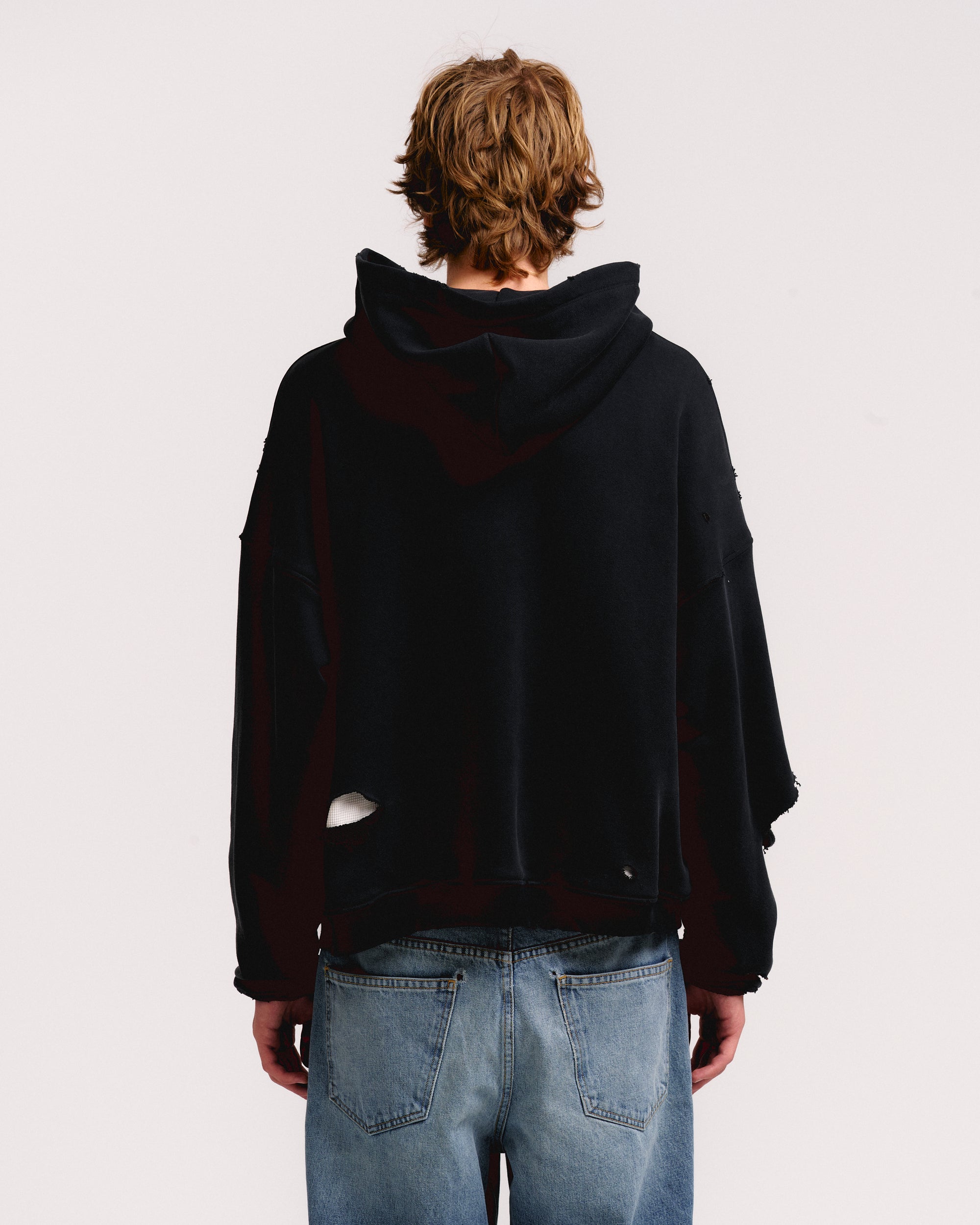 THERMAL LINED REPAIRED ZIP HOODIE