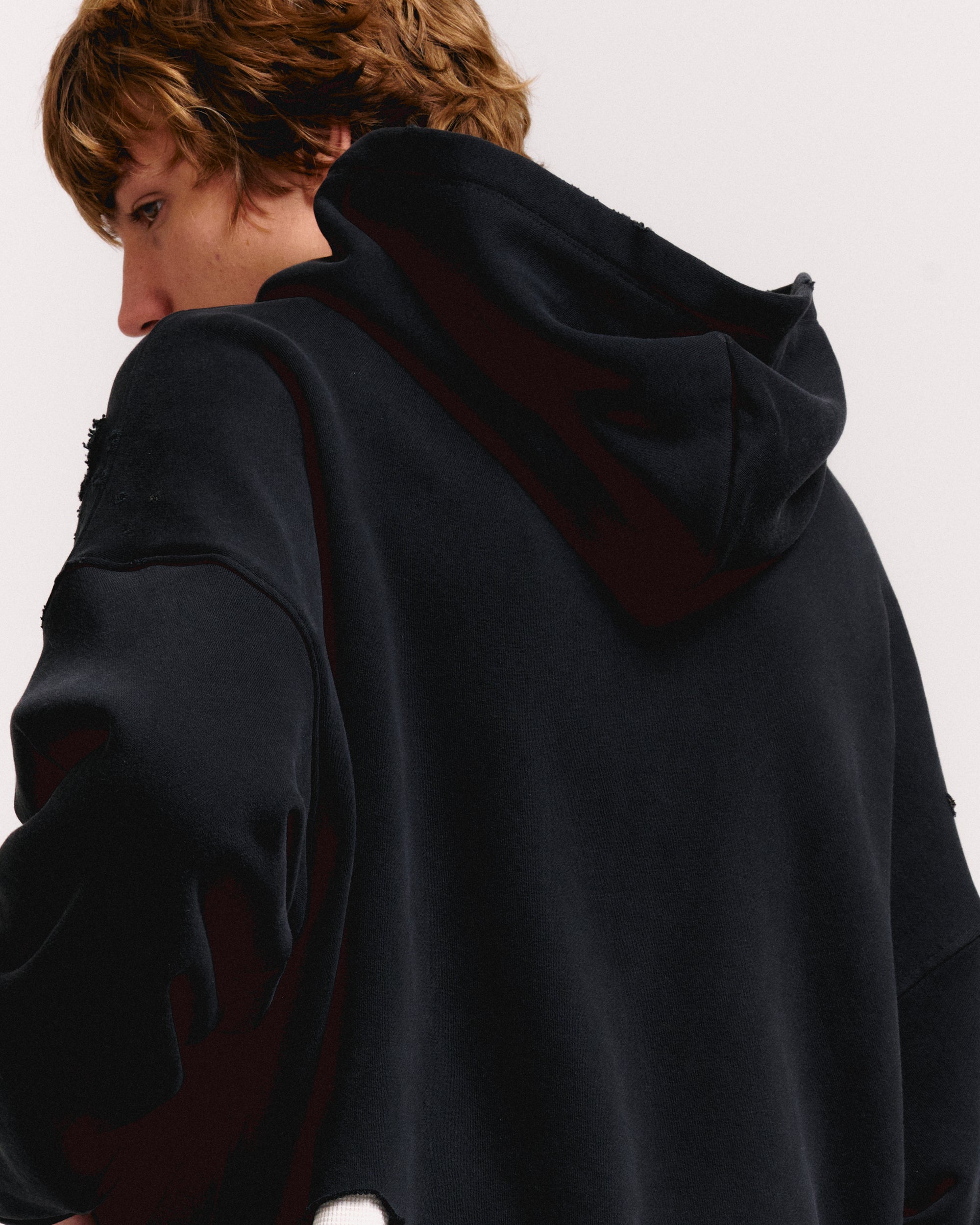 THERMAL LINED REPAIRED ZIP HOODIE