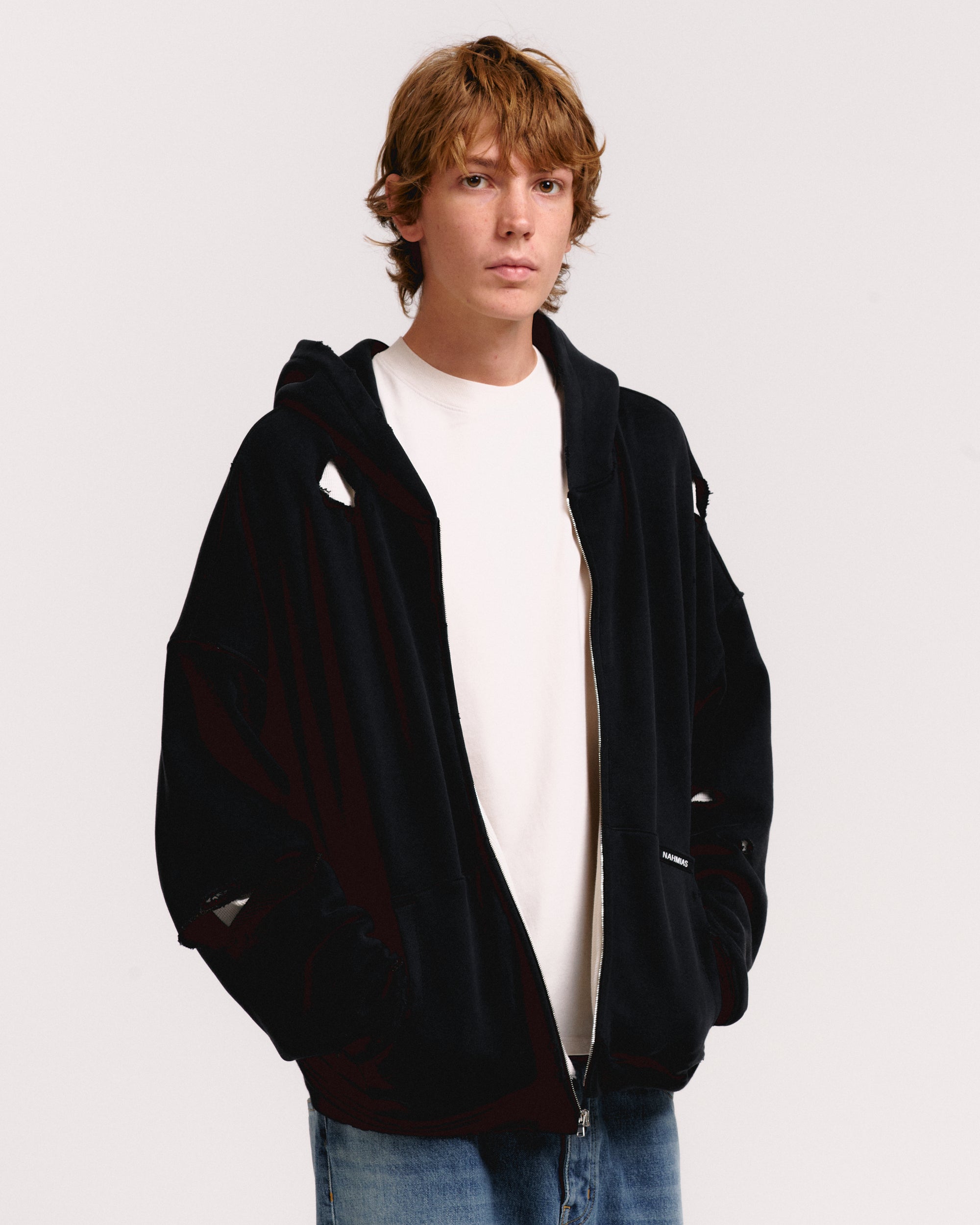 THERMAL LINED REPAIRED ZIP HOODIE