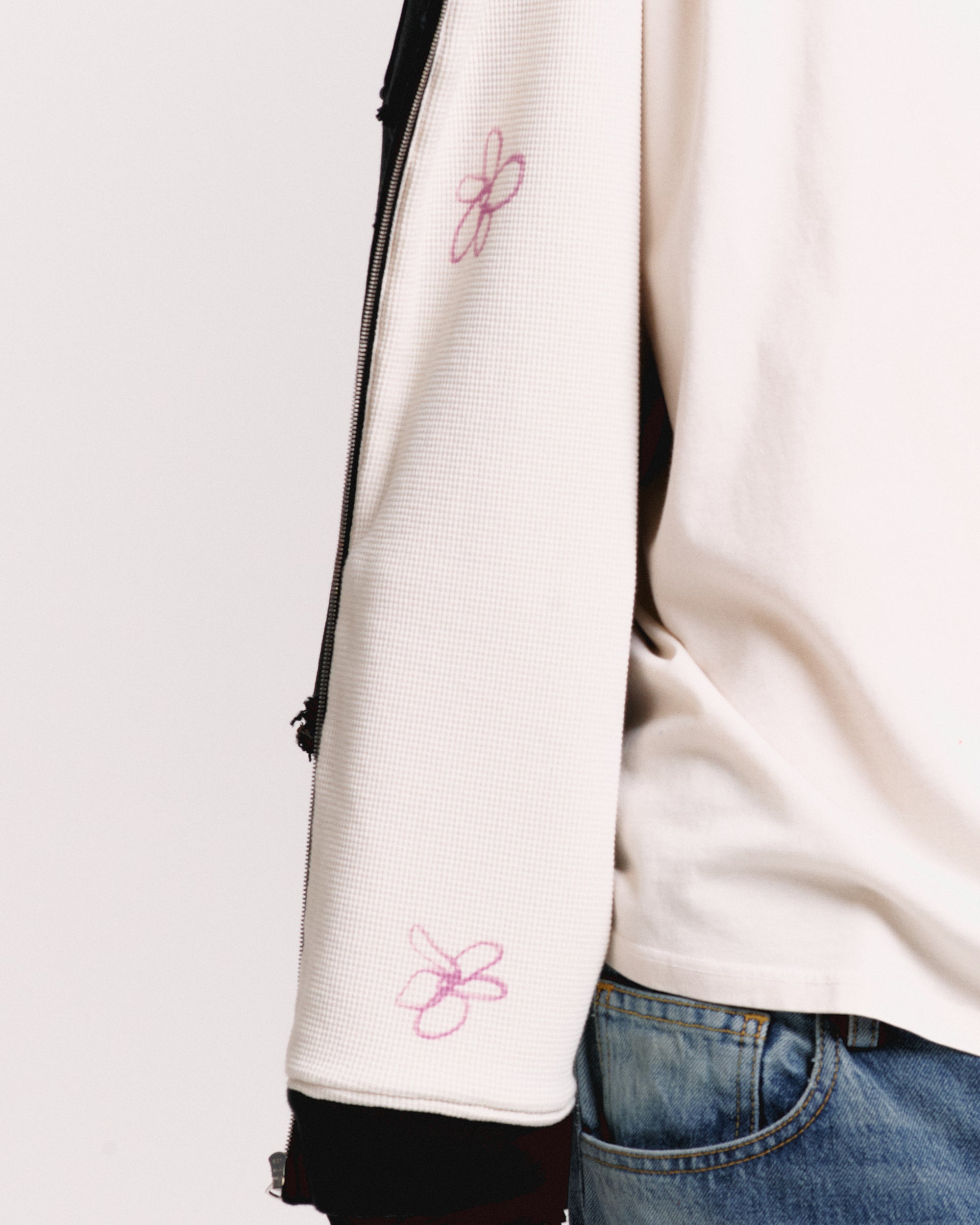 THERMAL LINED REPAIRED ZIP HOODIE