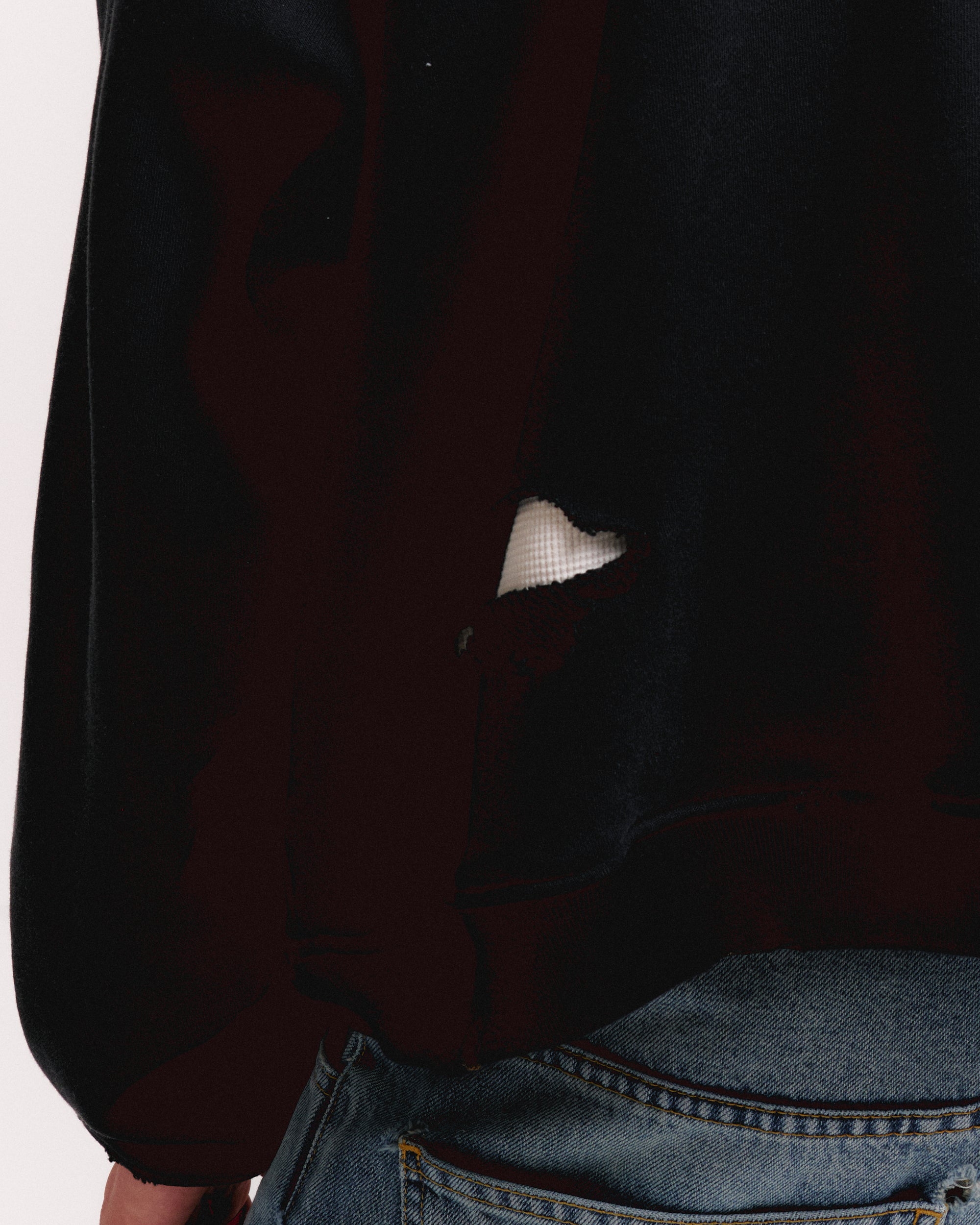 THERMAL LINED REPAIRED ZIP HOODIE