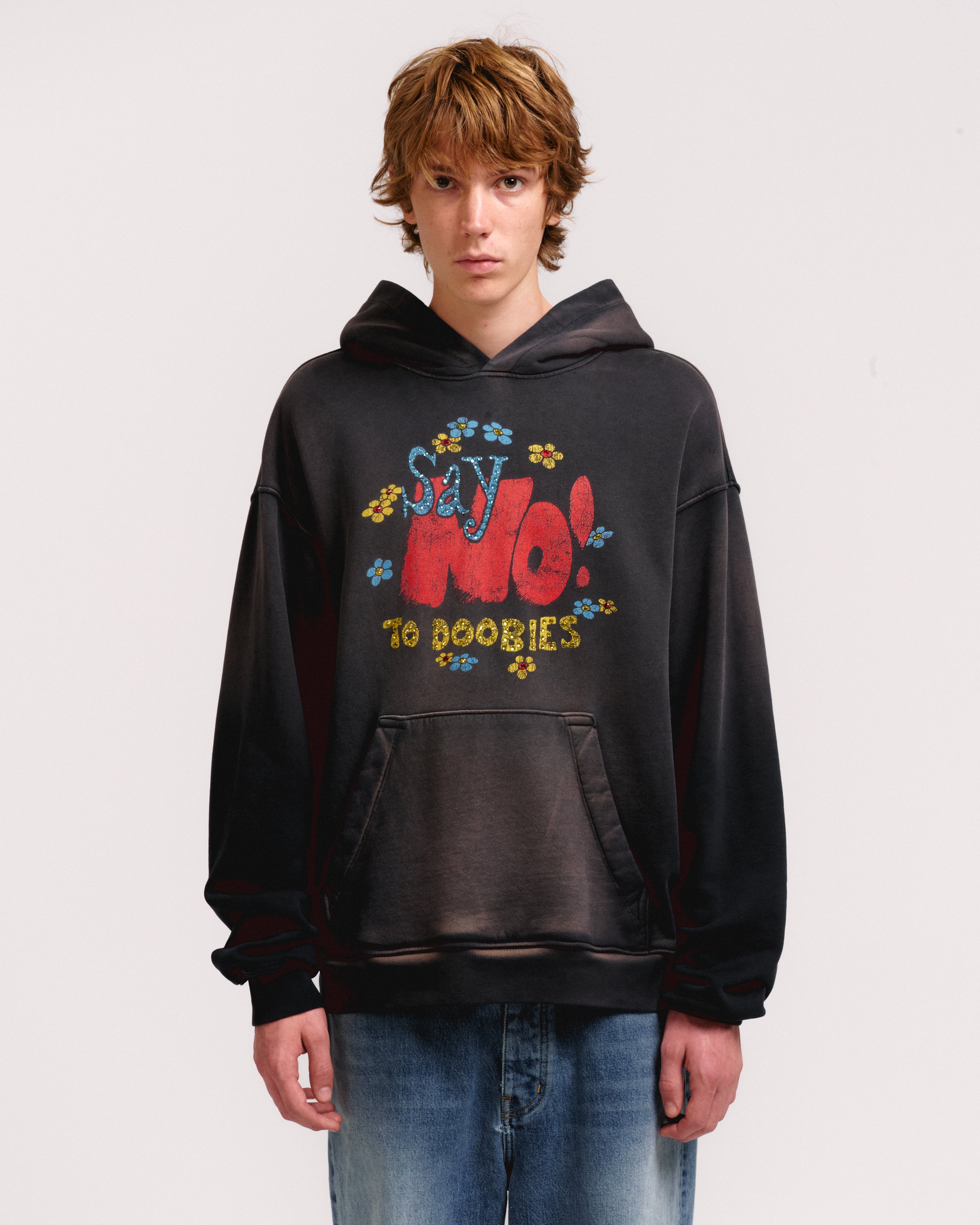 SAY NO CRYSTAL HOODIE – NAHMIAS