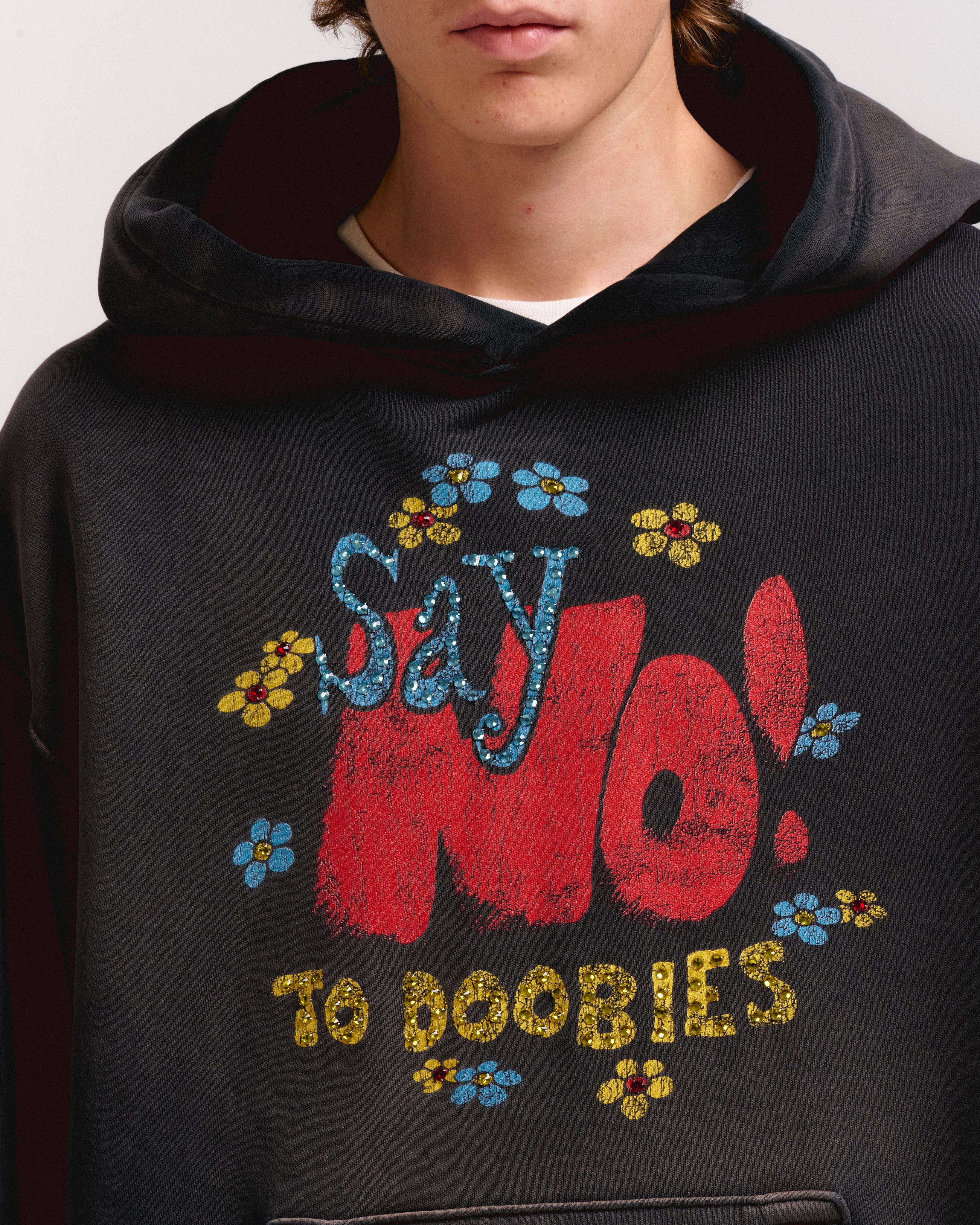 SAY NO CRYSTAL HOODIE – NAHMIAS
