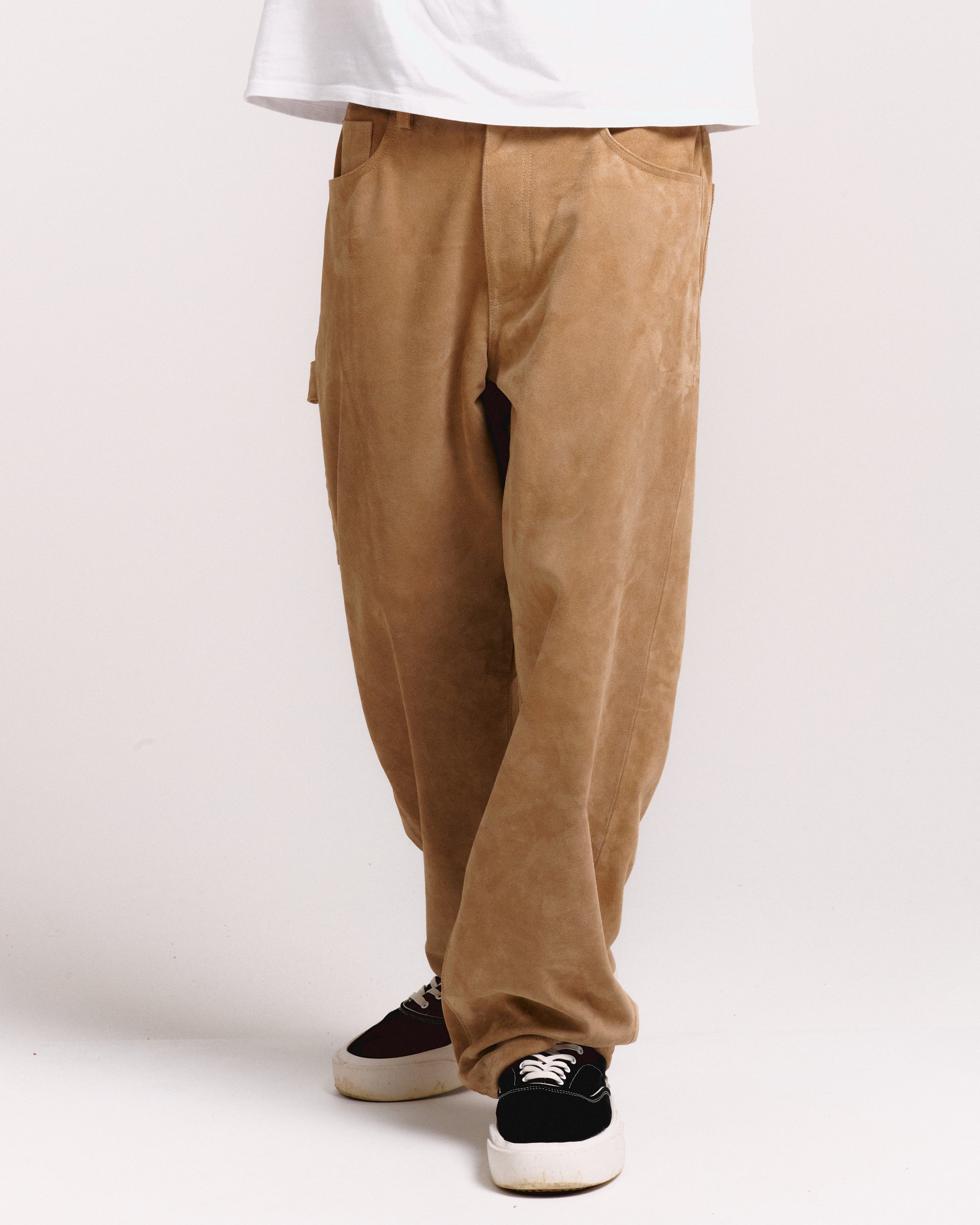 SUEDE BAGGY CARPENTER PANT