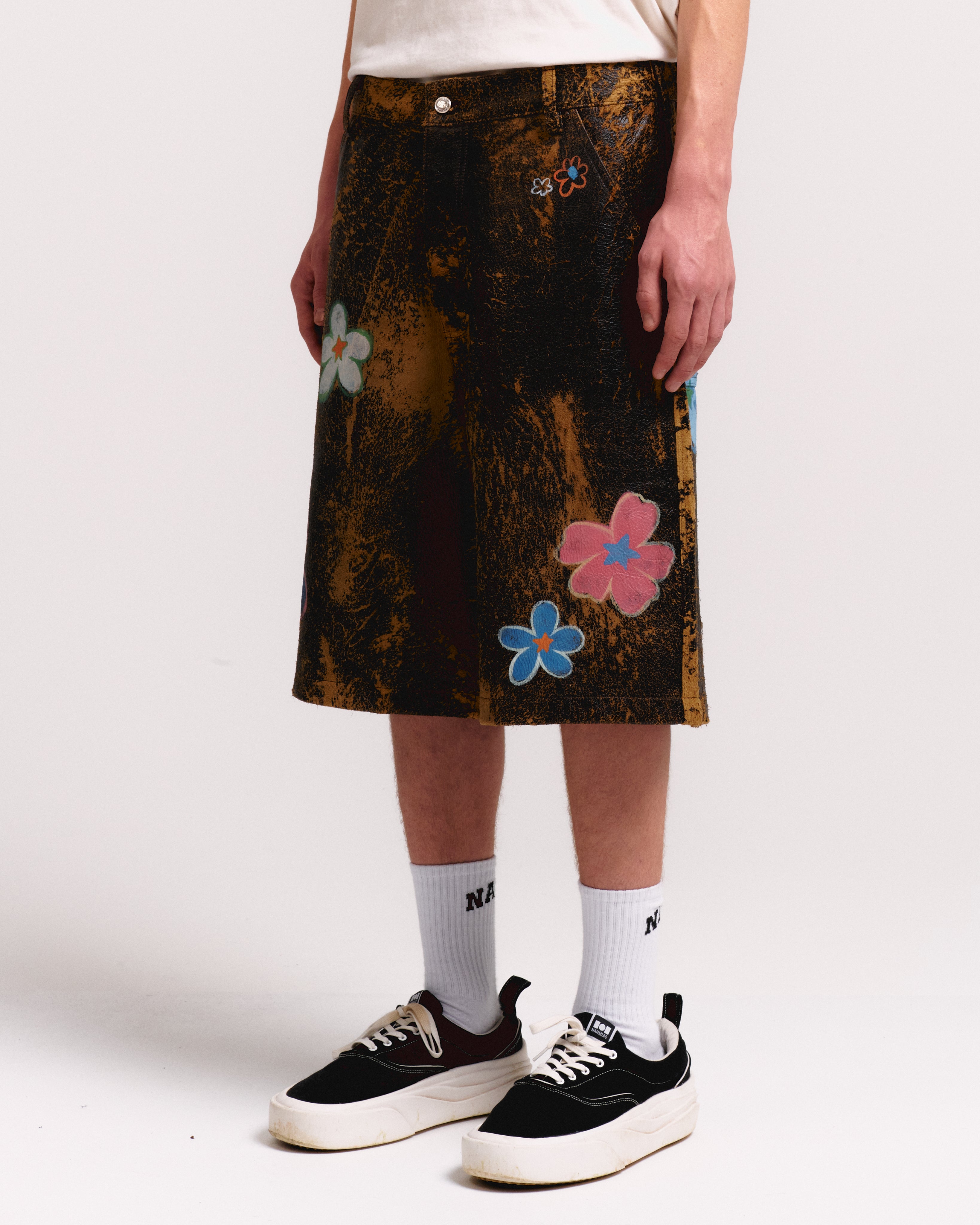 SUPER BLOOM LAMBSKIN CARPENTER SHORTS – NAHMIAS