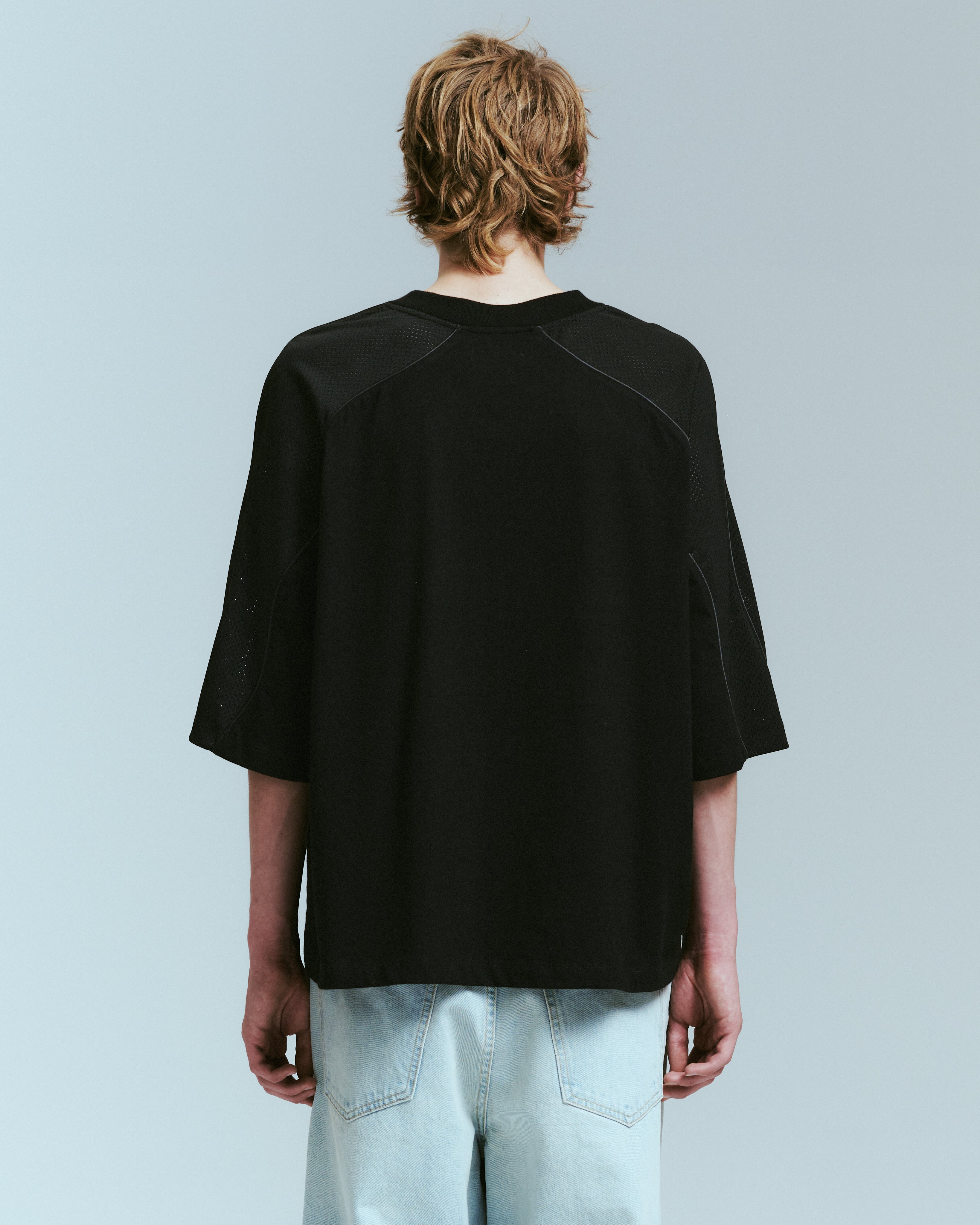 Ollie Mesh Sleeve Jersey in Black – NAHMIAS