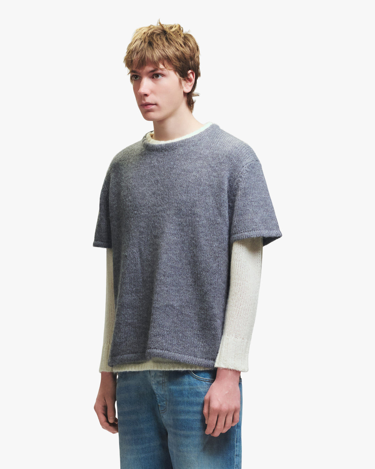 DOUBLE KNIT LAYERED SWEATER