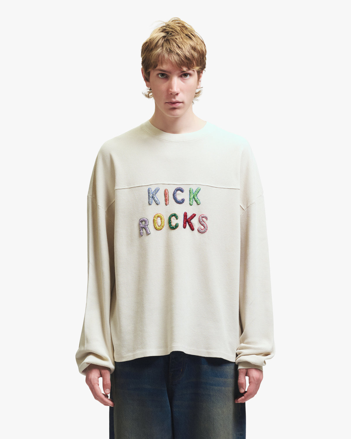 KICK ROCKS VARSITY LS TEE