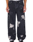 Heart Patchwork Jeans