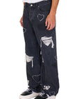 Heart Patchwork Jeans