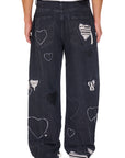 Heart Patchwork Jeans