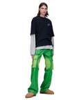 LEATHER BAGGY LOGO CARGOS