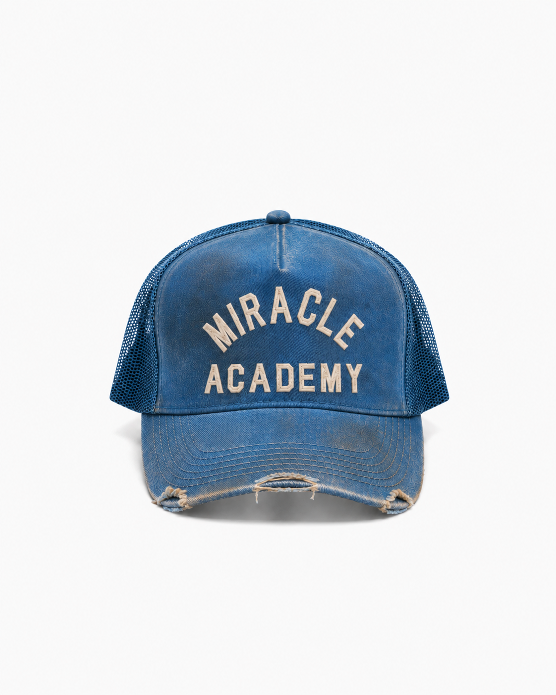 DISTRESSED MIRACLE ACADEMY TRUCKER HAT