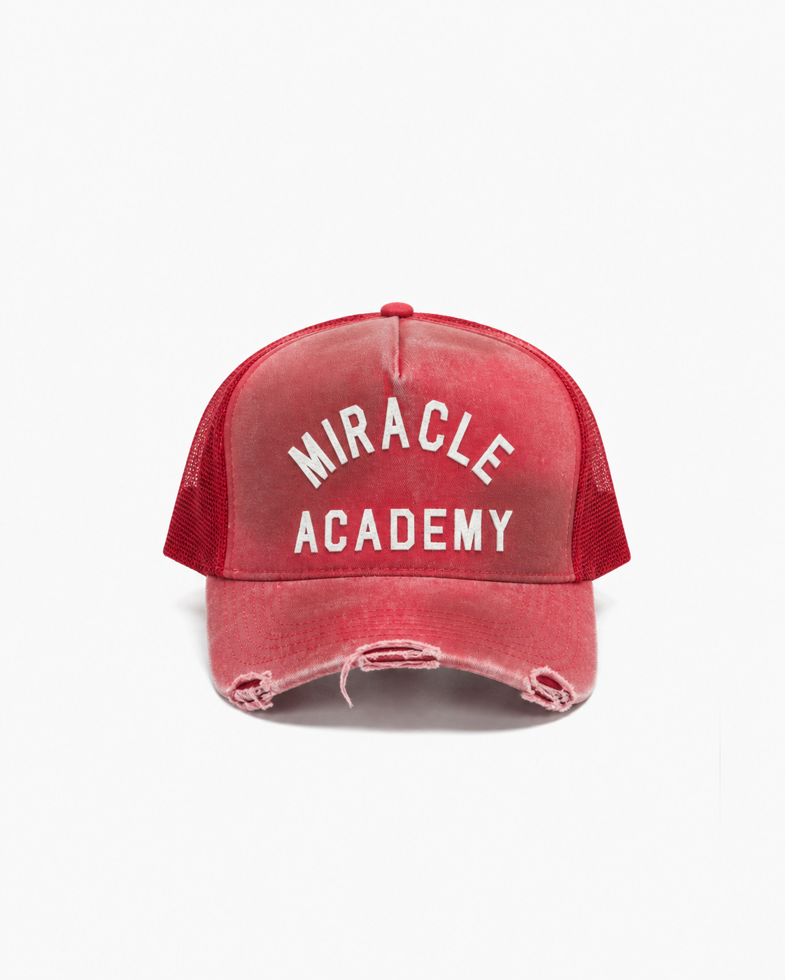 DISTRESSED MIRACLE ACADEMY TRUCKER HAT