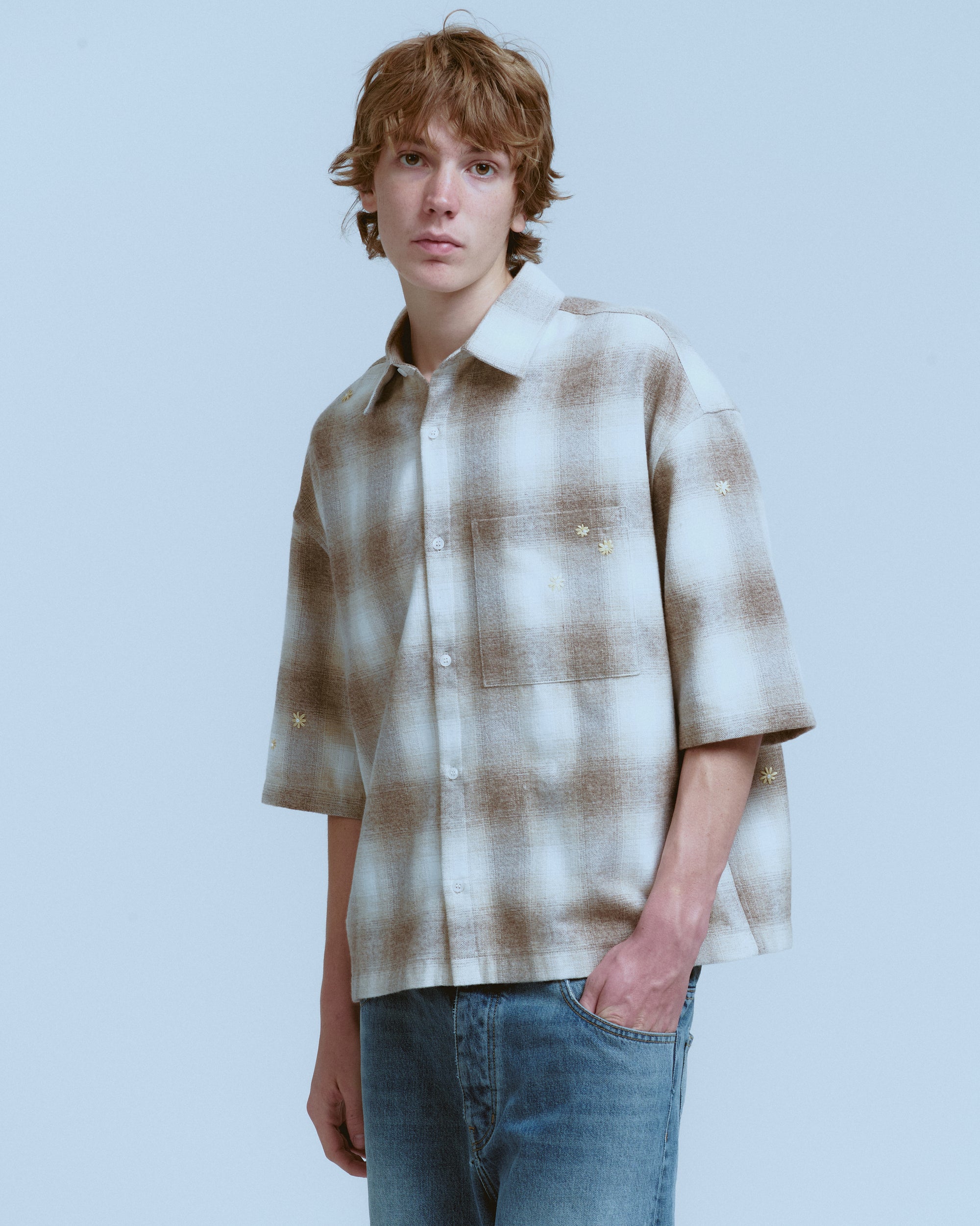 FLANNEL SS BUTTON UP