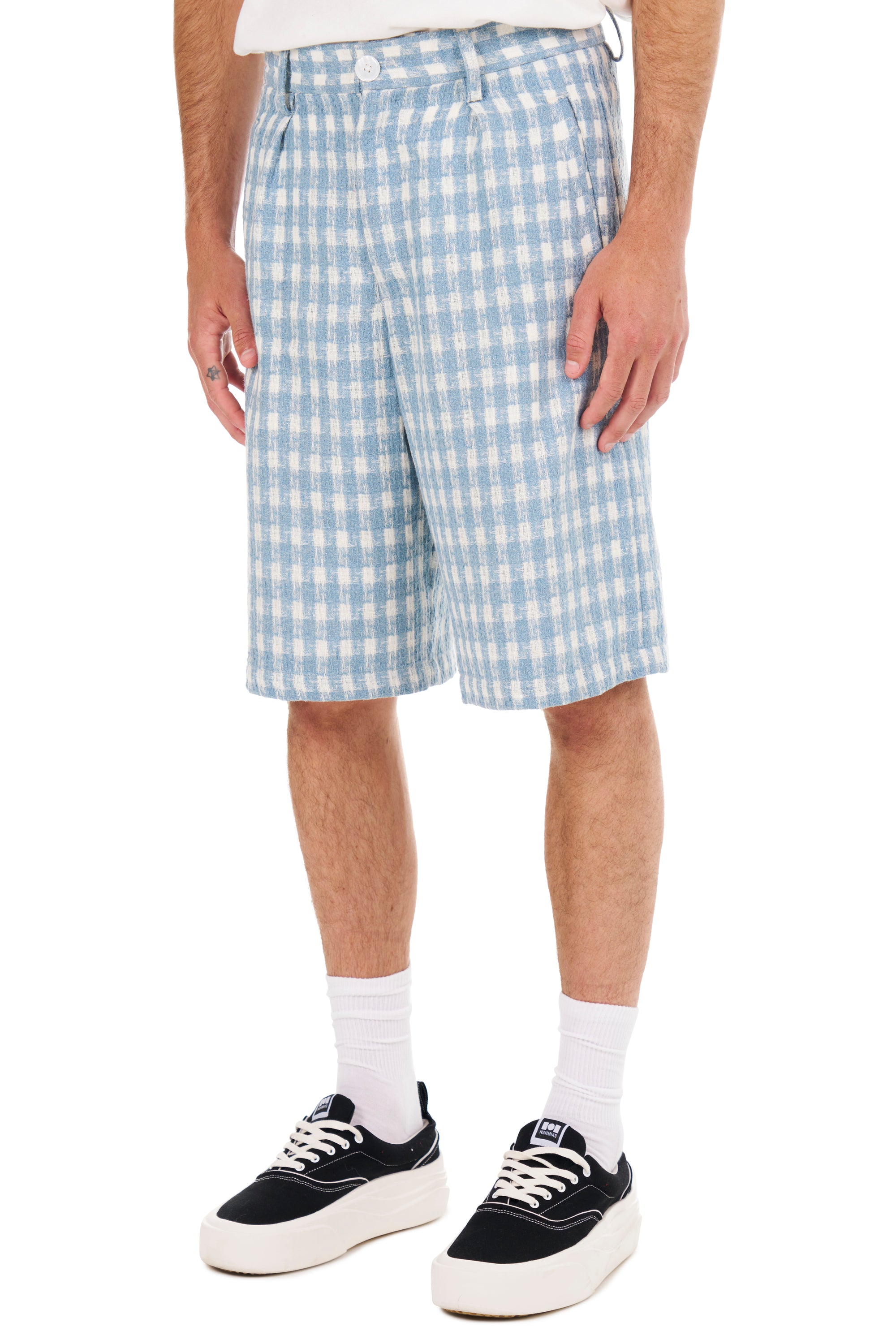 mens plaid dress shorts XXIII Plaid Ball Shorts Blue