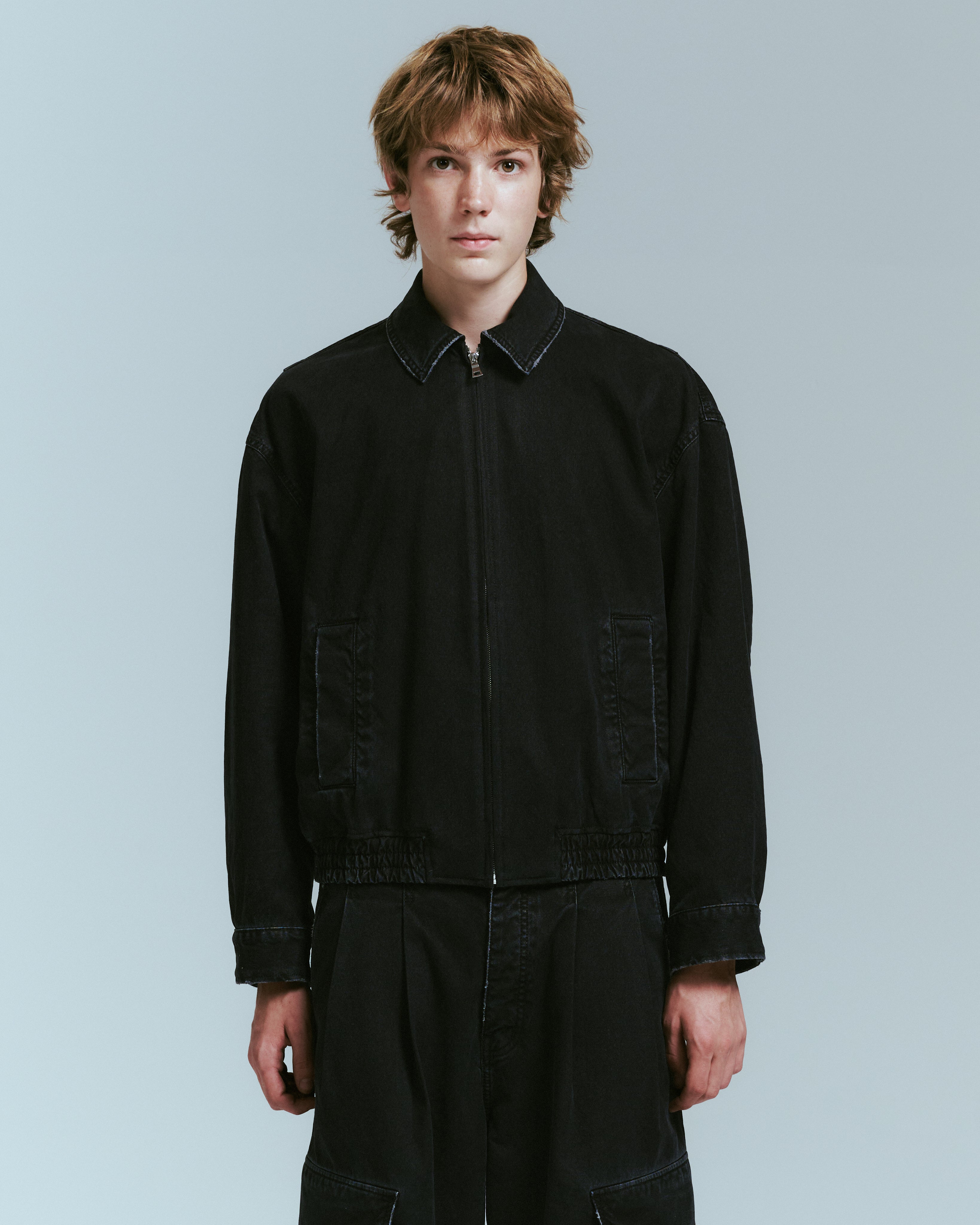 GARMENT WASHED ZIP UP JACKET – NAHMIAS
