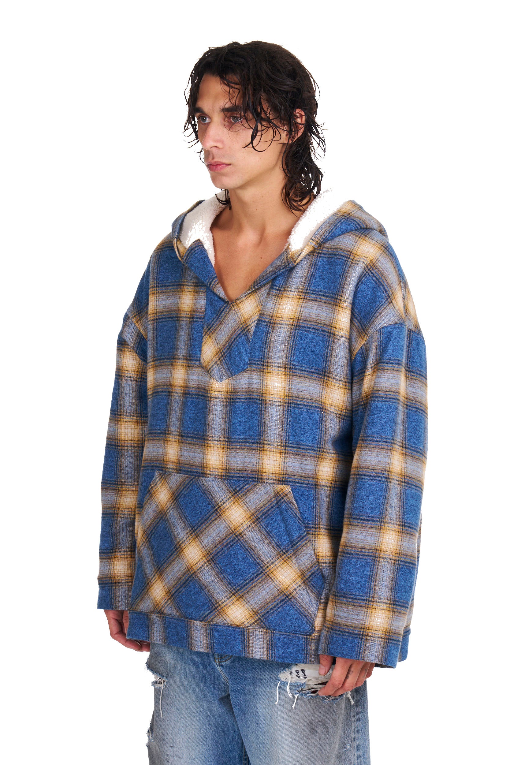 plaid Hooded Sweatshirt サボテン Plaid Relaxed Surf Hoodie – NAHMIAS