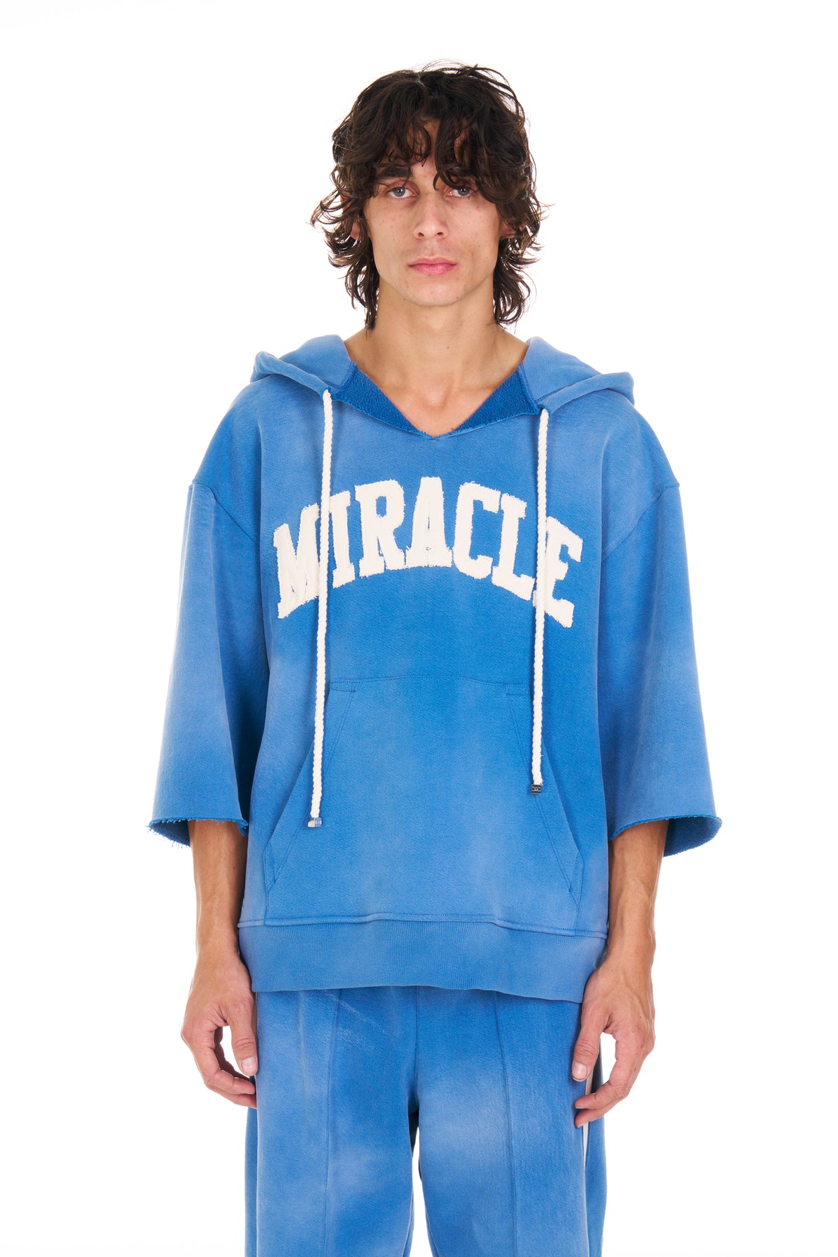 Miracle Cut Off Hoodie in Worn Blue – NAHMIAS