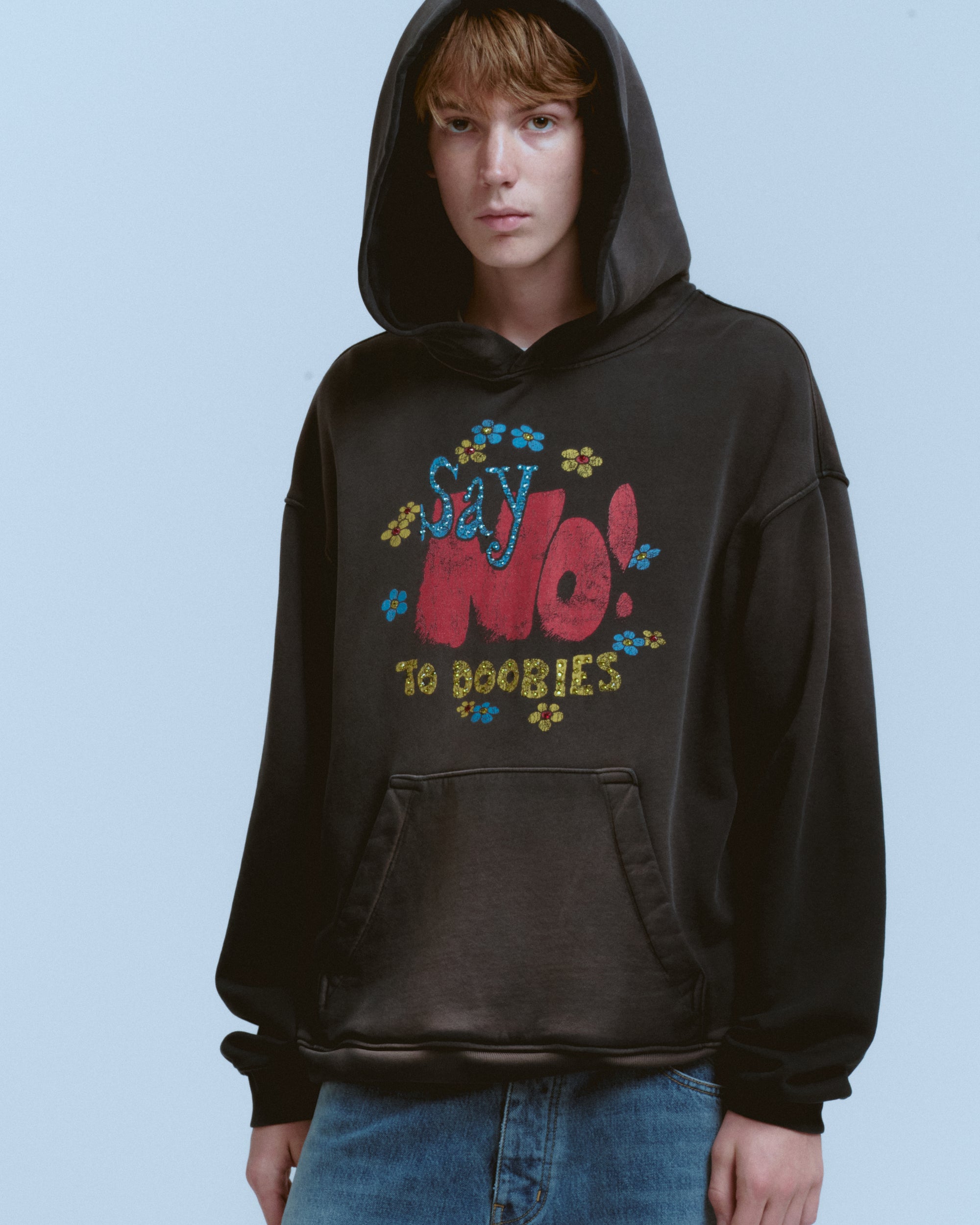 SAY NO CRYSTAL HOODIE