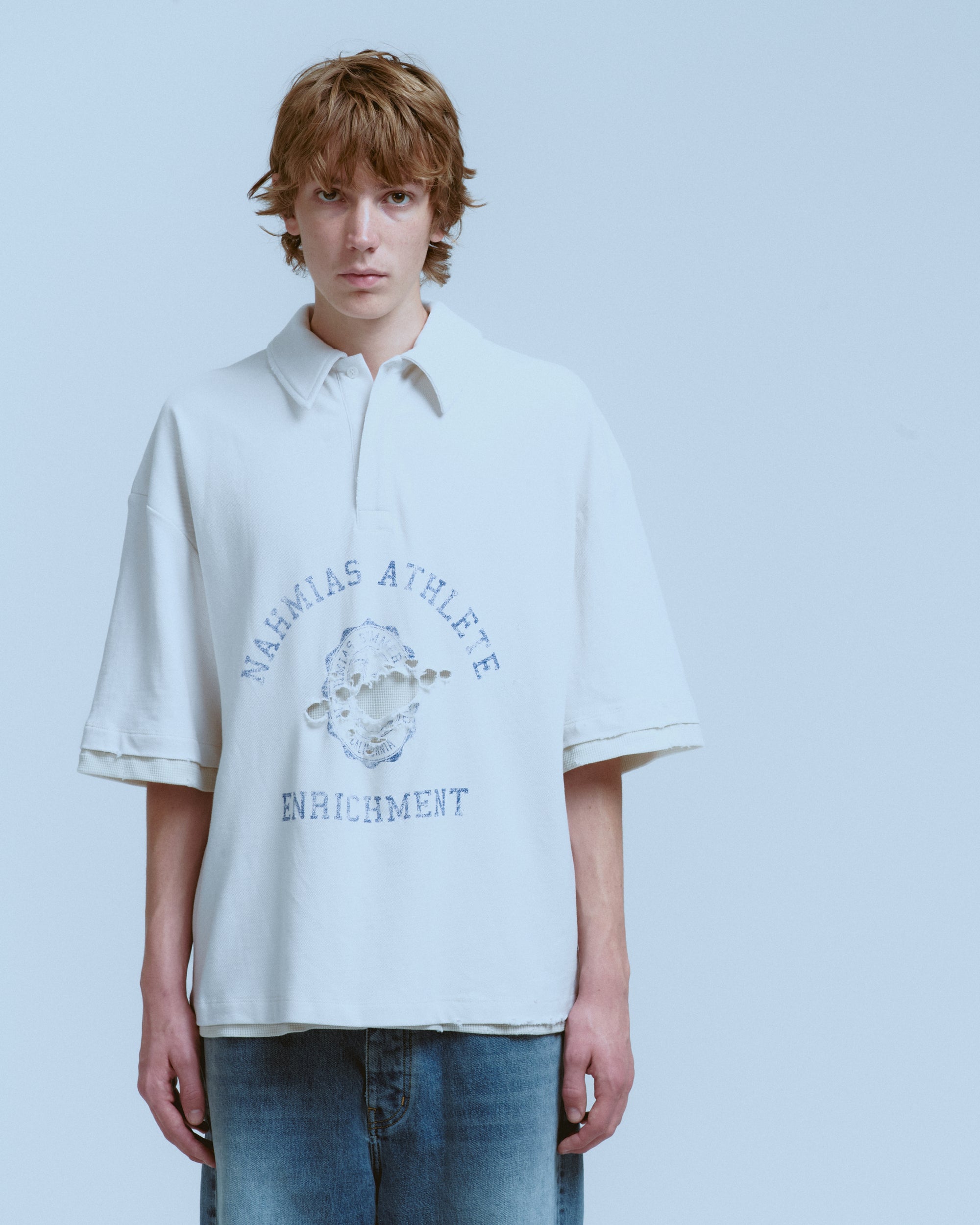 DESTROYED SHORT SLEEVE POLO
