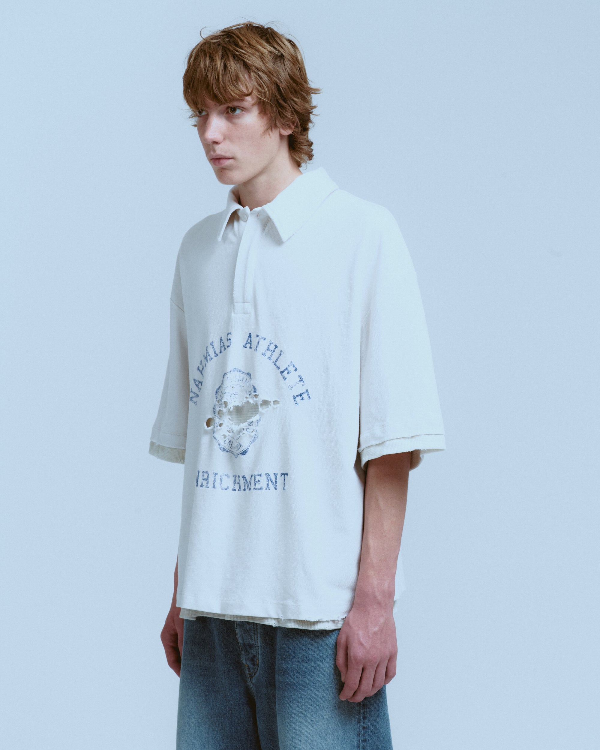 DESTROYED SHORT SLEEVE POLO
