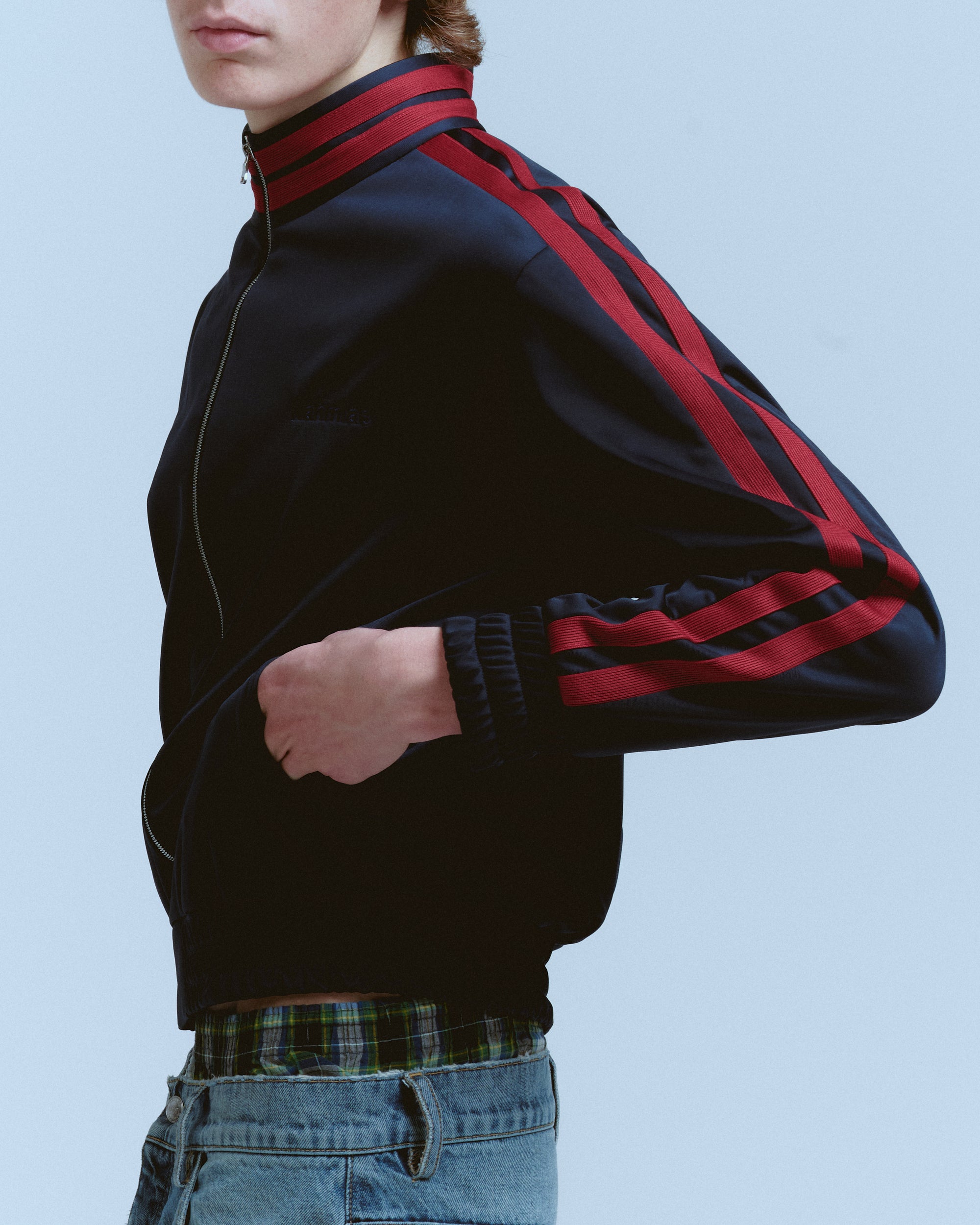 KNIT STRIPE TRACK JACKET