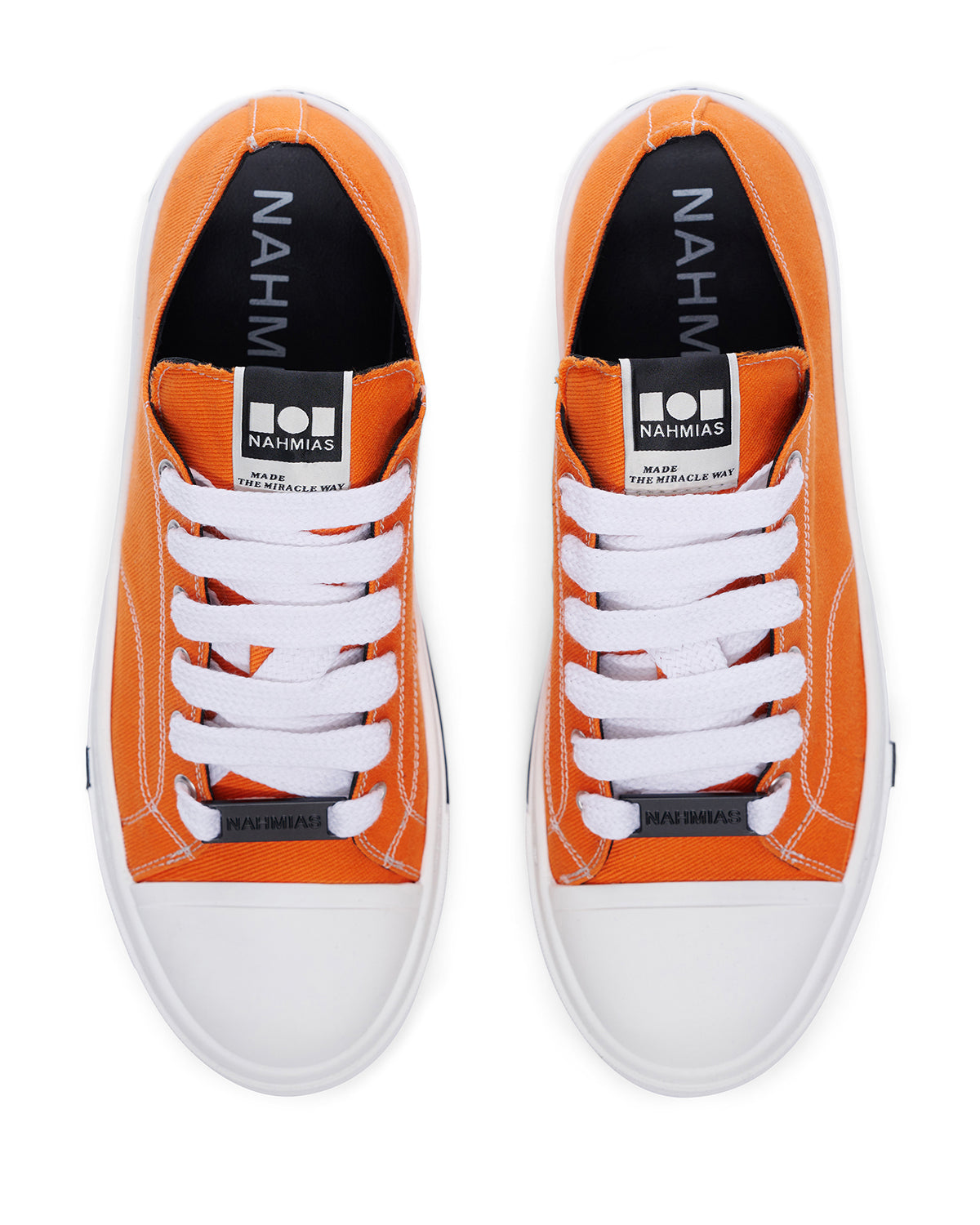 Orange canvas sneakers hotsell